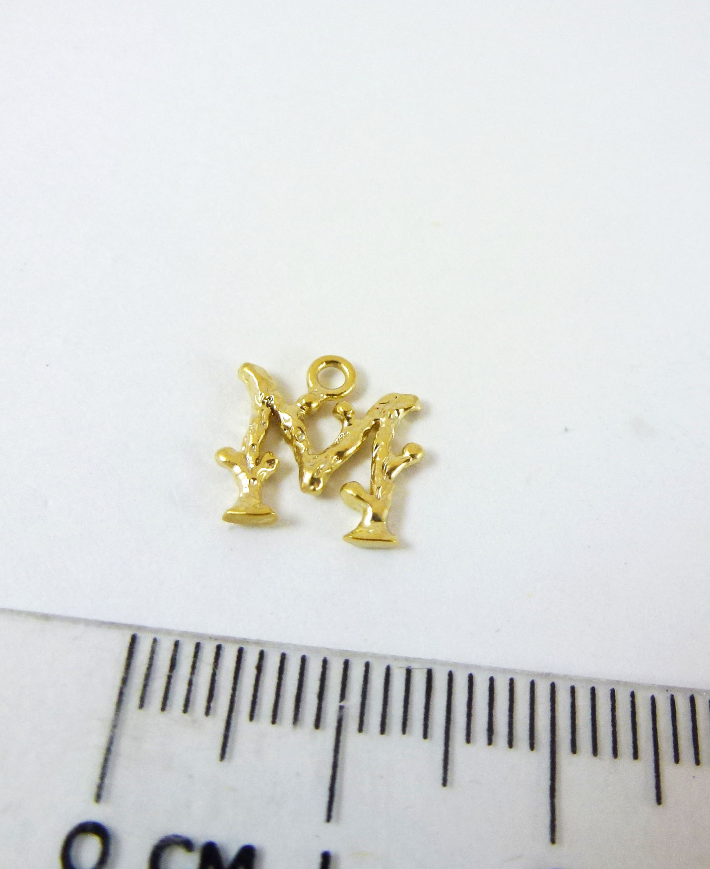 銅鍍霧金單孔英文字母M
