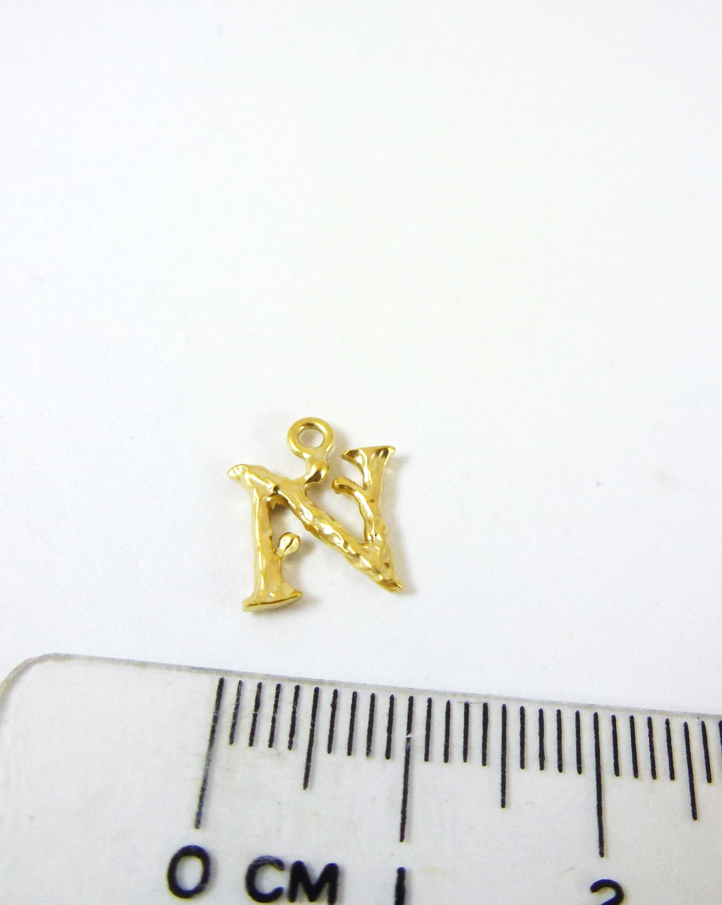 銅鍍霧金單孔英文字母N