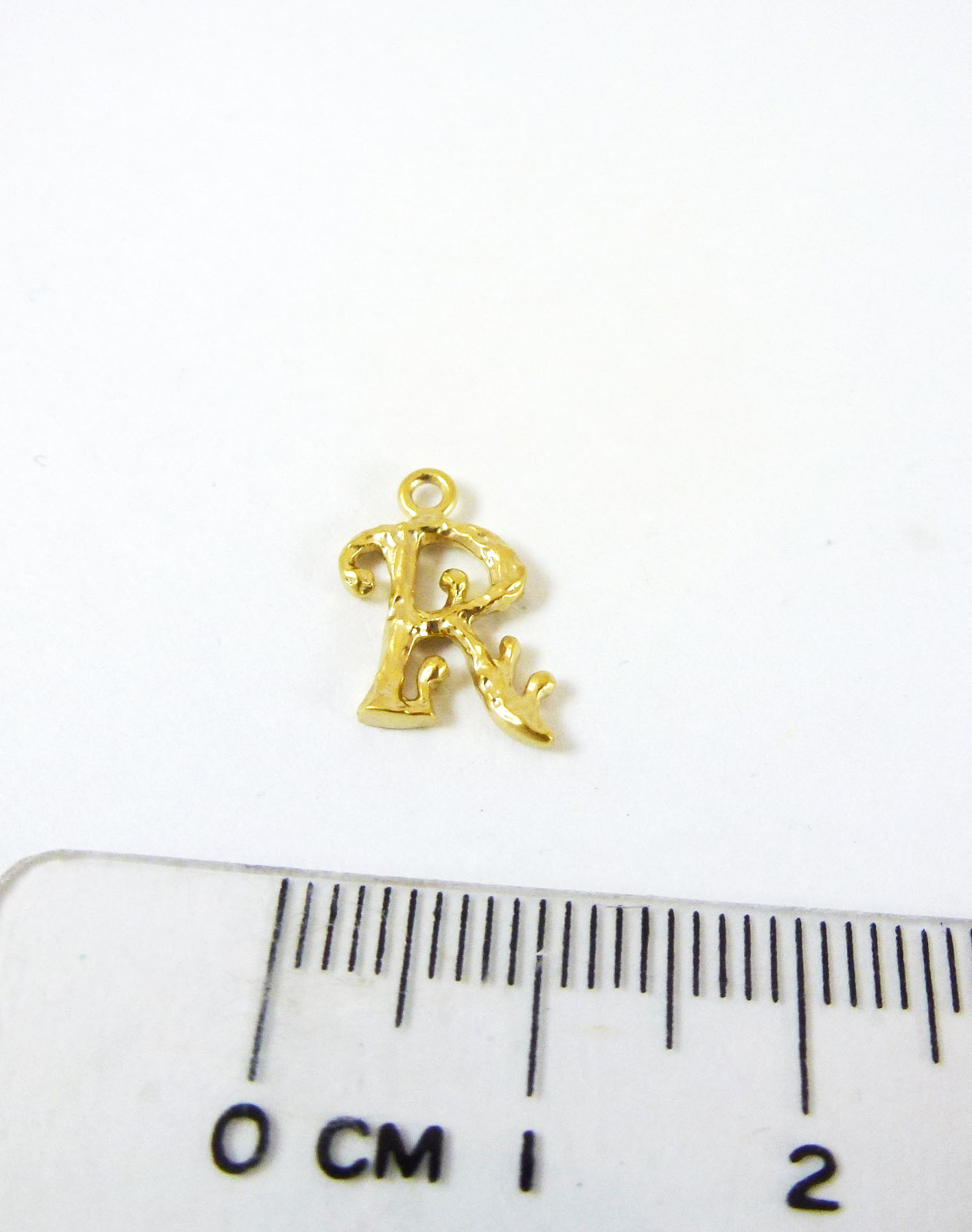 銅鍍霧金單孔英文字母R