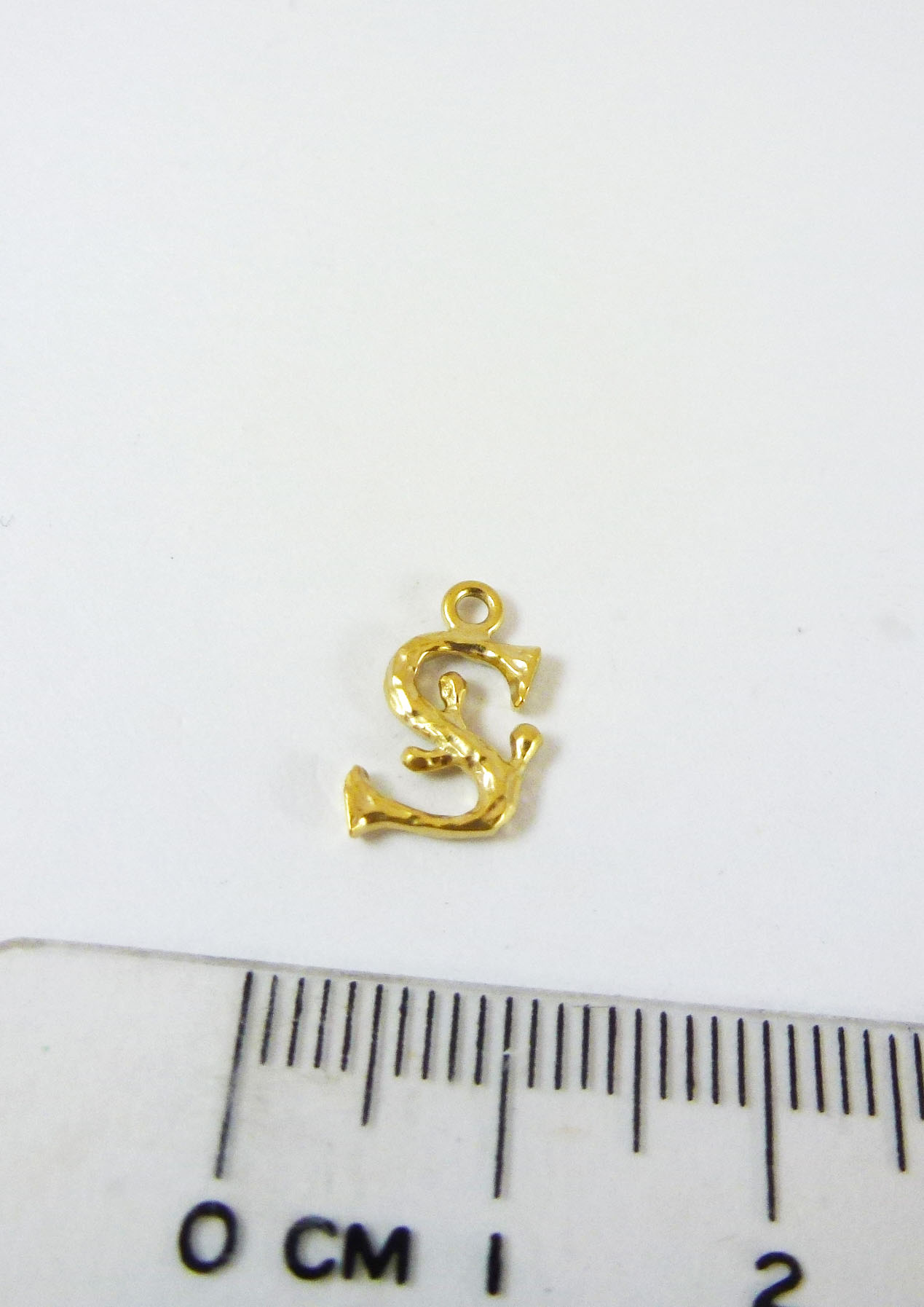 銅鍍霧金單孔英文字母S