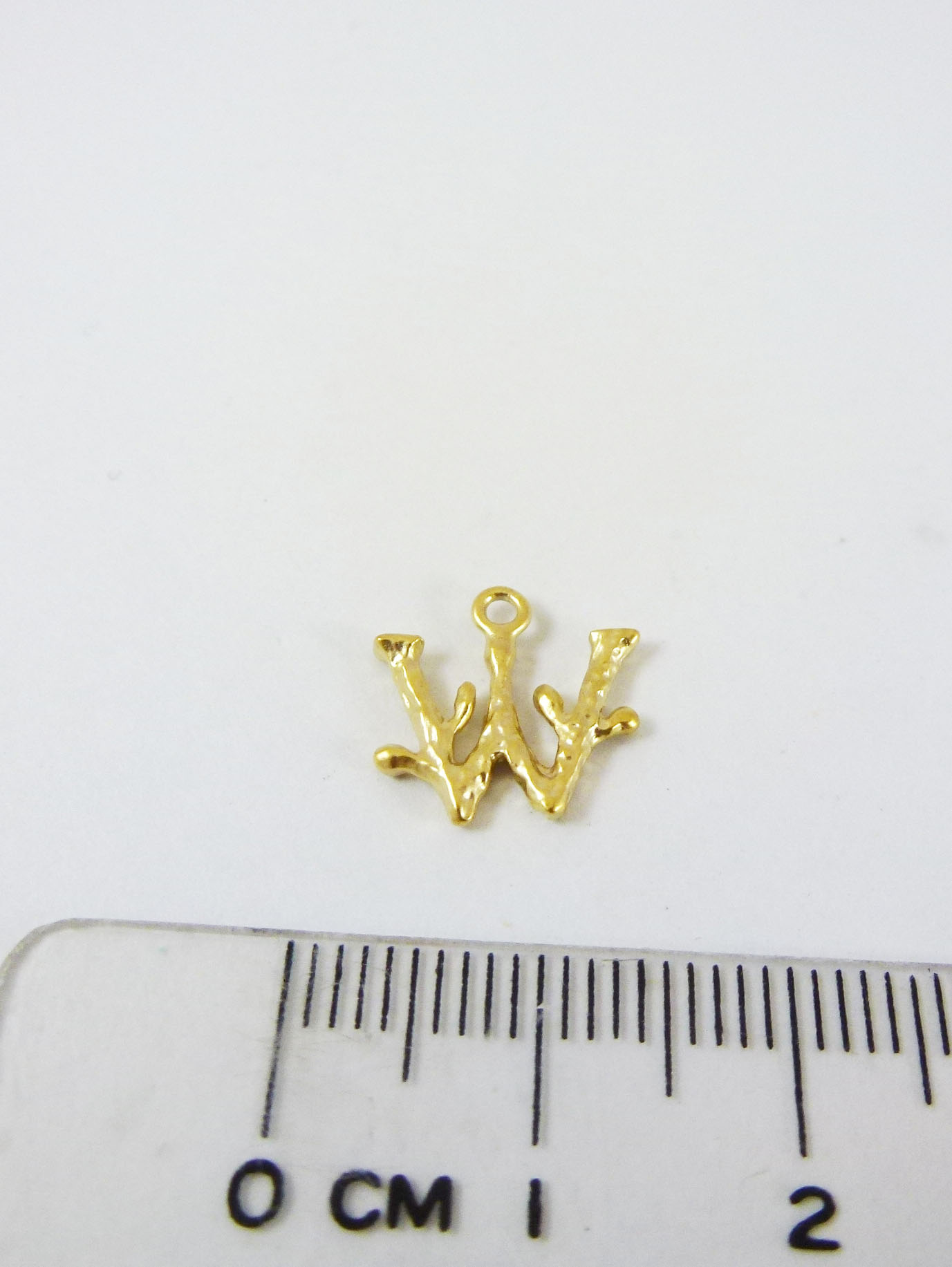 銅鍍霧金單孔英文字母W