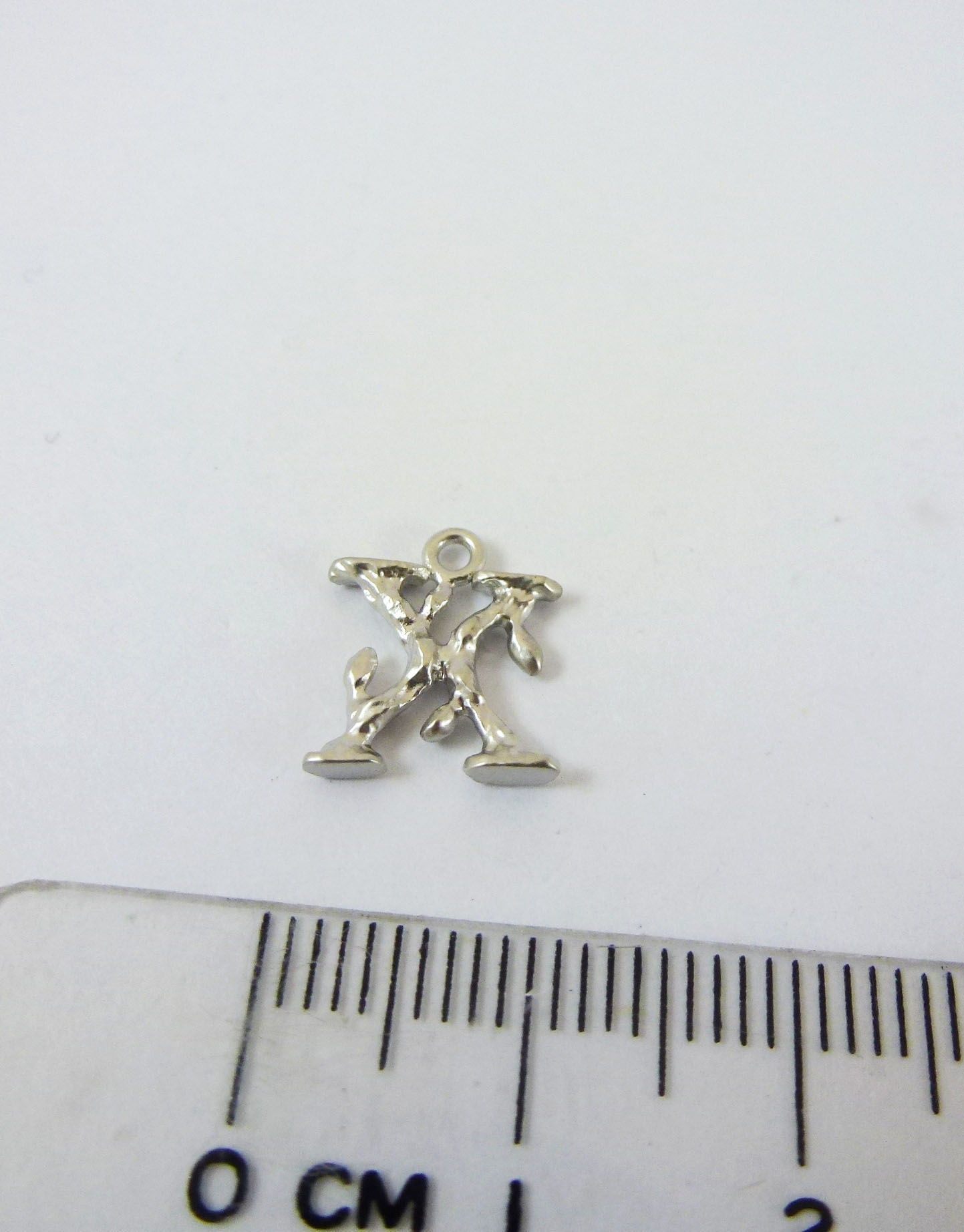 銅鍍霧銀單孔英文字母X