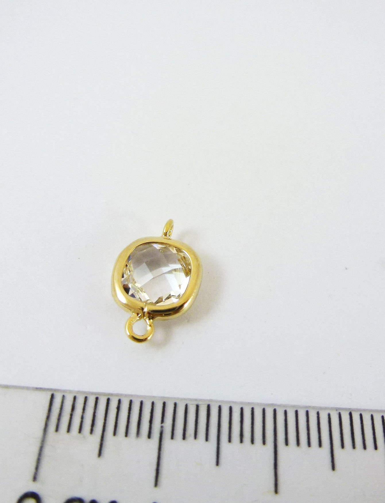 銅鍍金色雙孔圓角方形包邊-白色