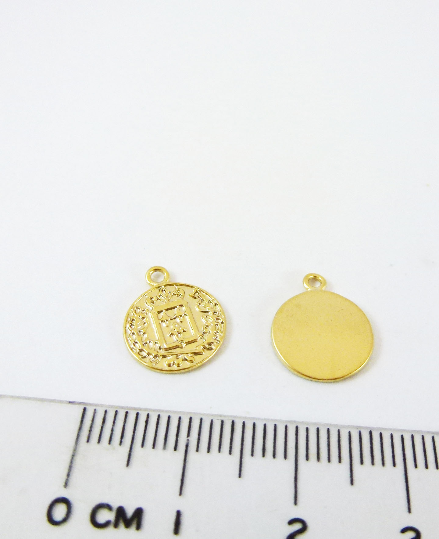11mm銅鍍霧金單孔花紋圓片