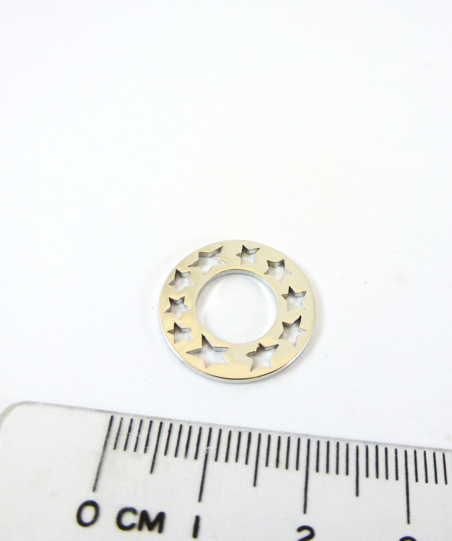 19mm銅鍍正白K打孔星星圓片
