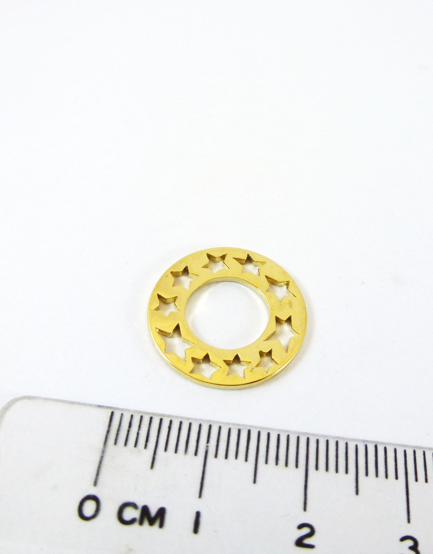 19mm銅鍍金色打孔星星圓片