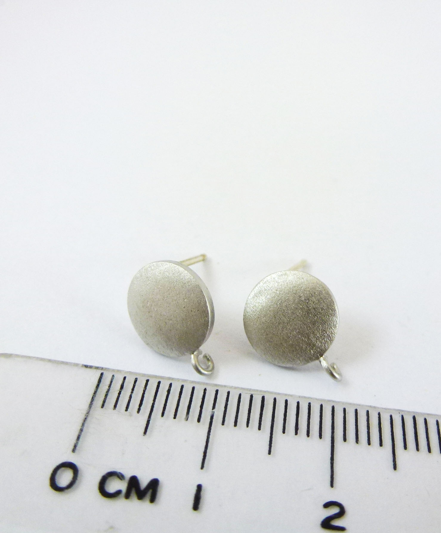 8MM銅鍍霧銀圓形純銀耳針
