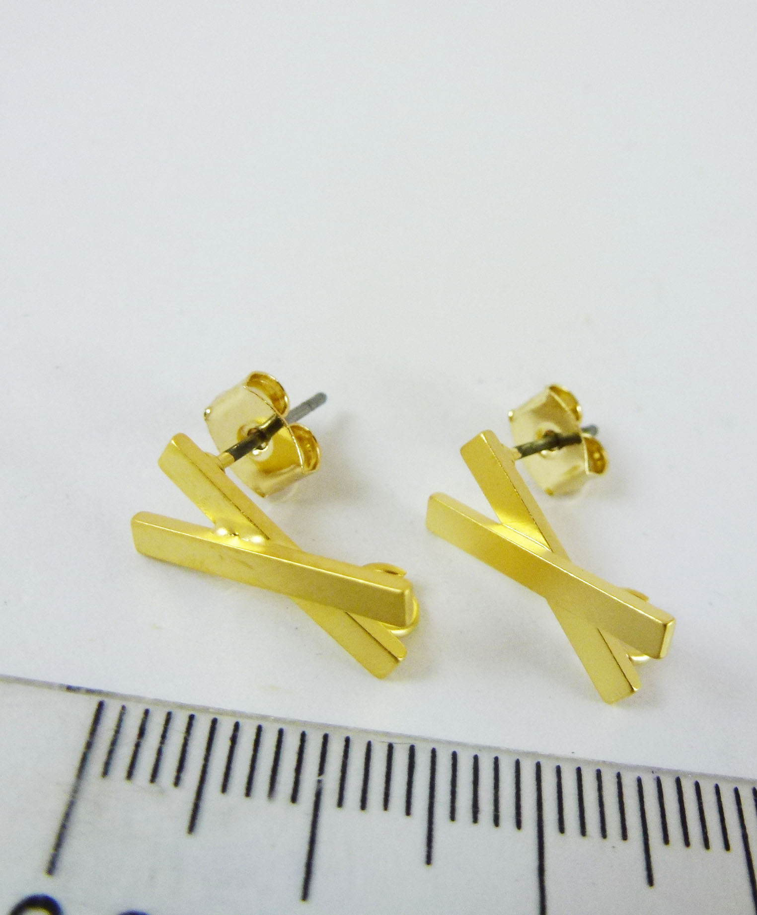 銅鍍霧金X不銹鋼耳針