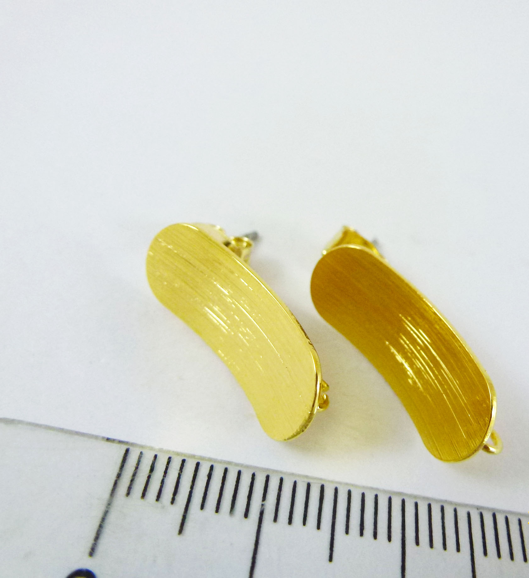 銅鍍金色弧形橢圓不銹鋼耳針