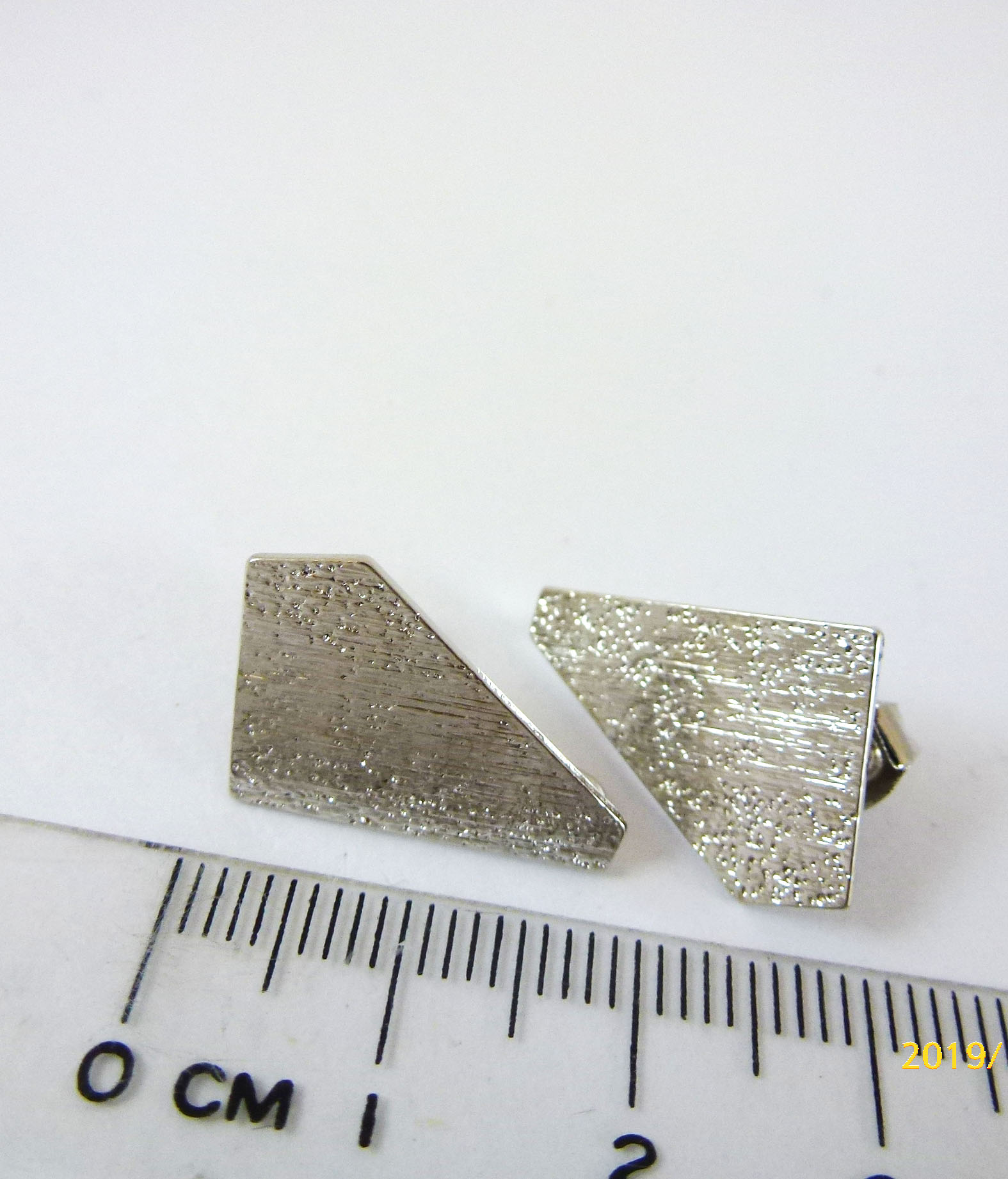 銅鍍正白K梯形不銹鋼耳針