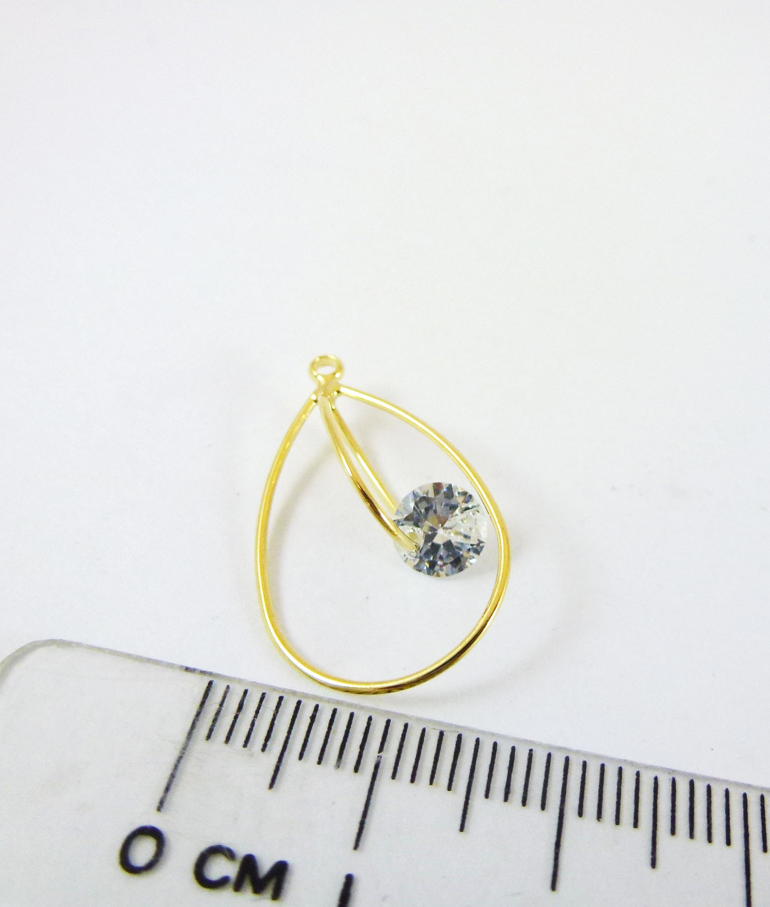 23mm銅鍍金色單孔雙水滴