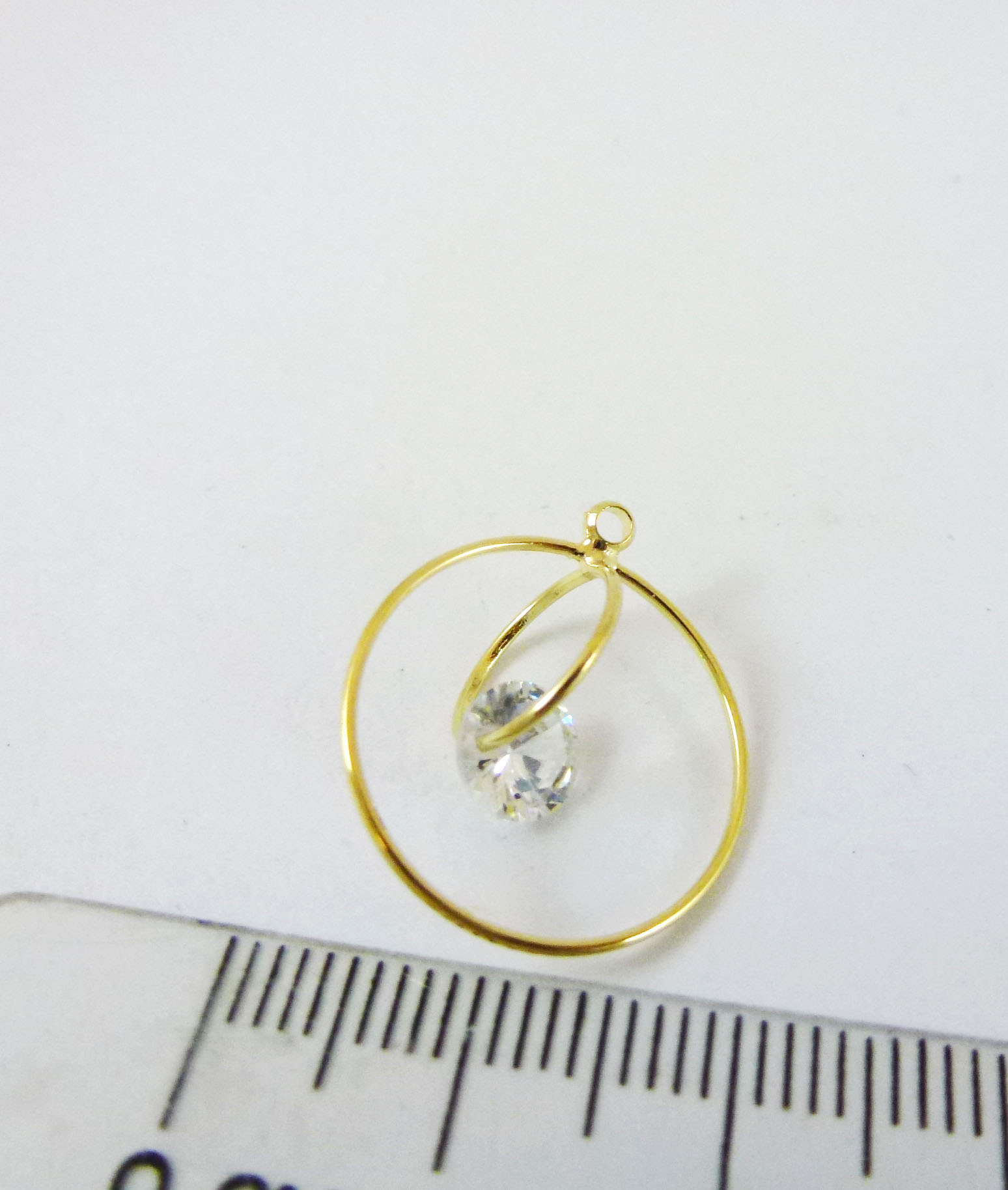 18mm銅鍍金色單孔單鑽雙圓