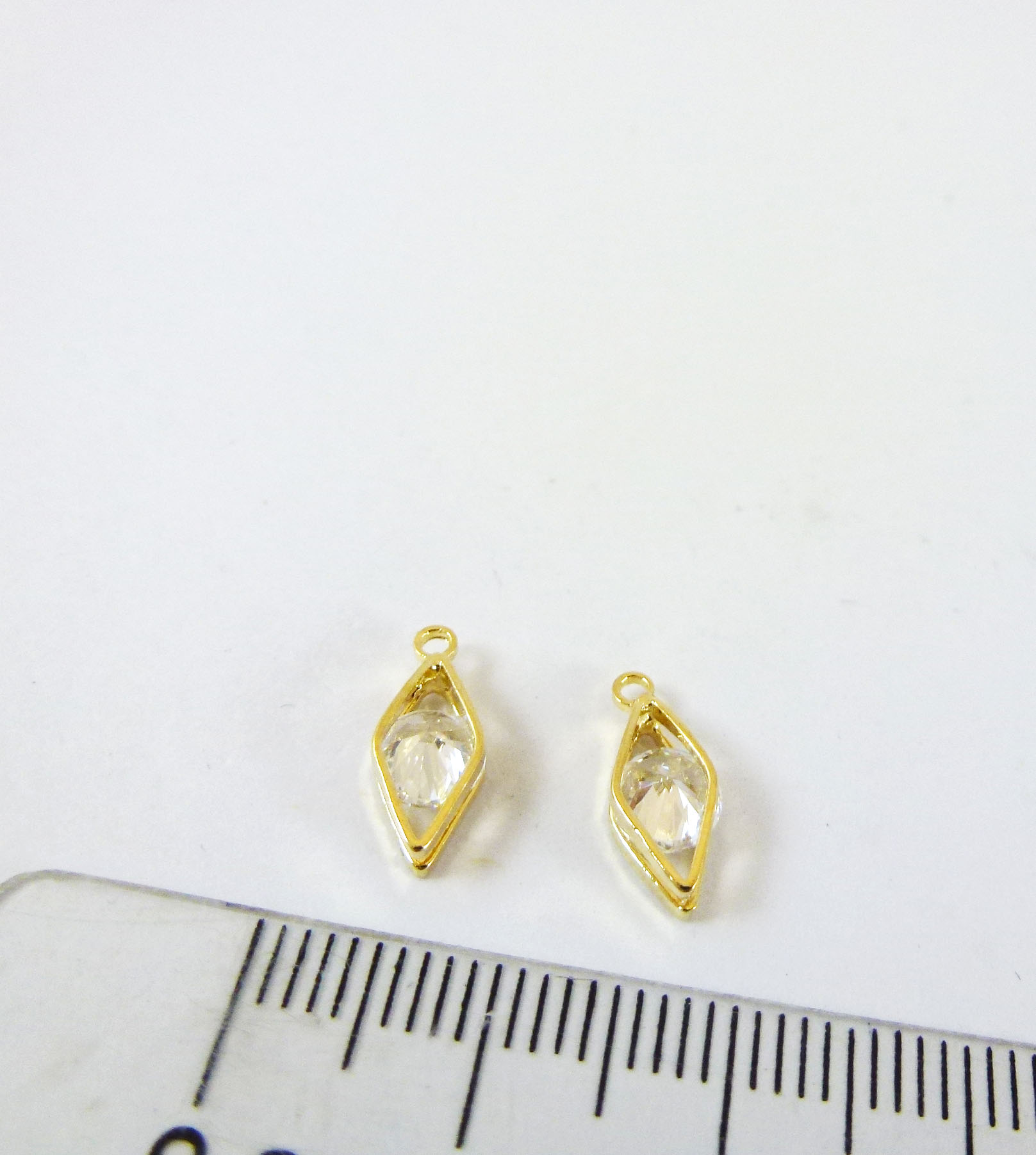 10mm銅鍍金色單孔雙層菱形