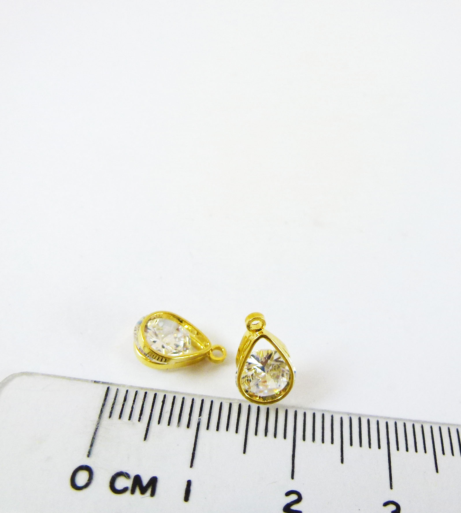 9mm銅鍍金色單孔雙層水滴