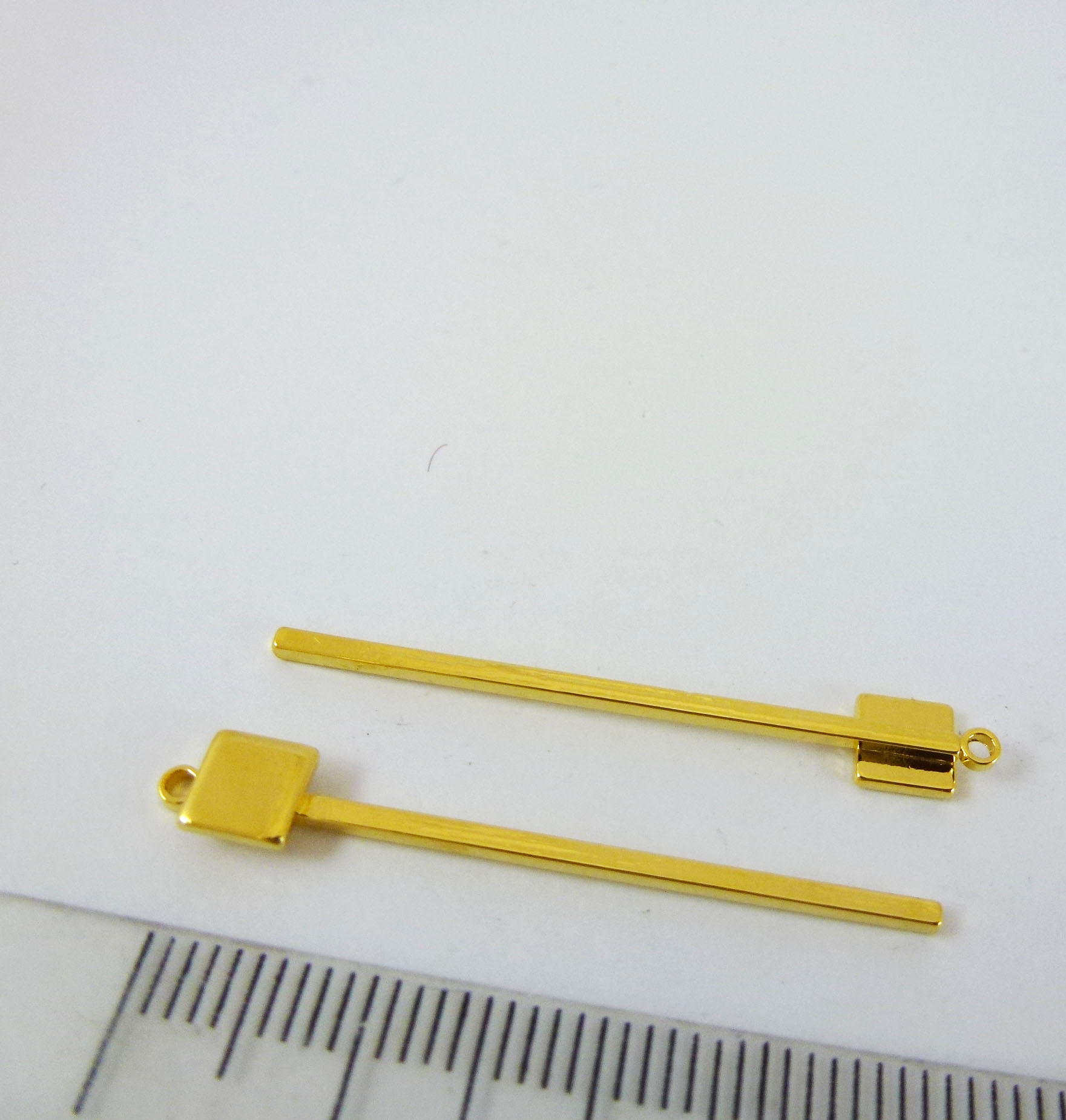35MM銅鍍金色單孔柱狀正方形