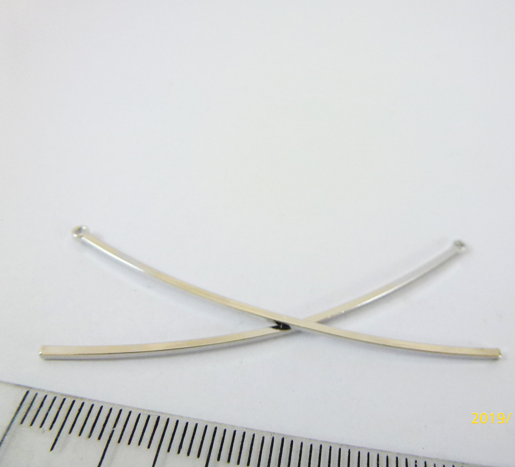 銅鍍正白K雙孔X