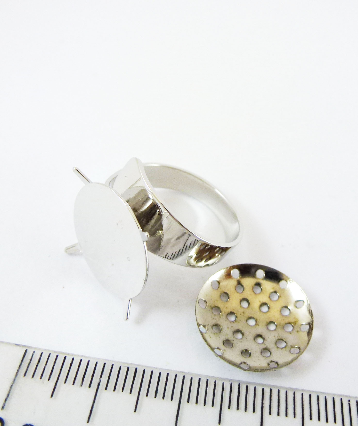 16mm銅鍍正白K色31孔網盤戒指環