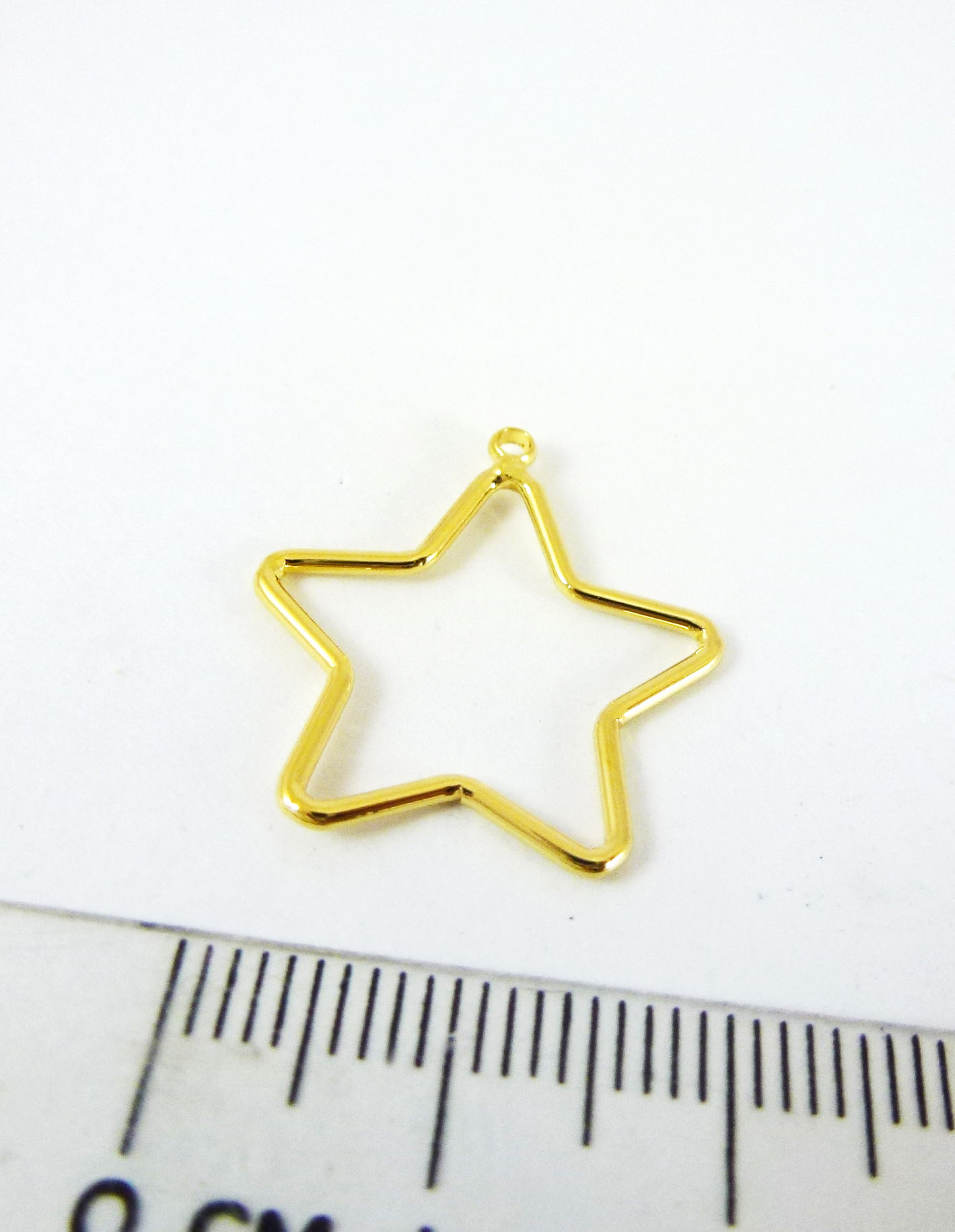 20mm銅鍍金色單孔五角星