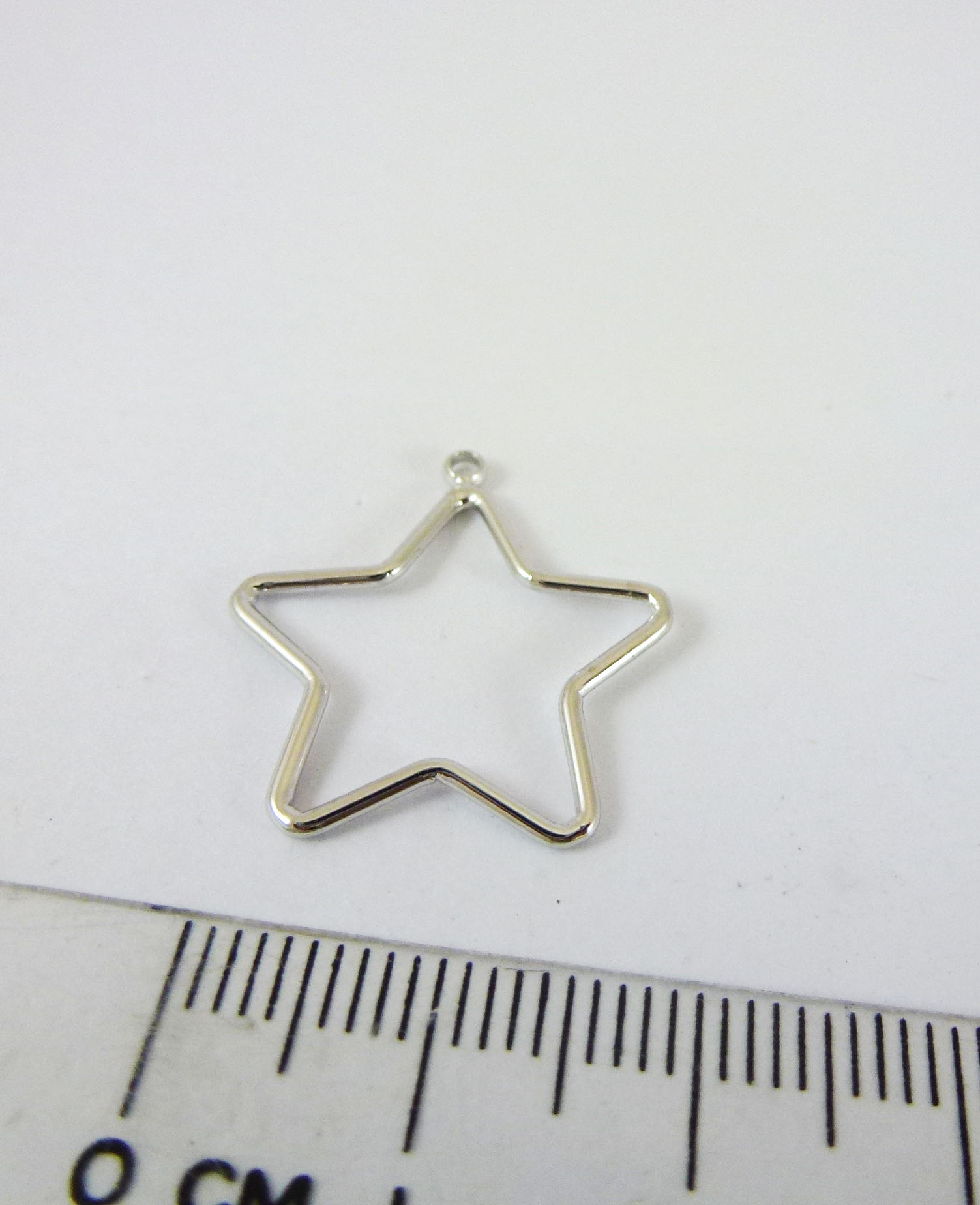 20mm銅鍍正白K單孔五角星