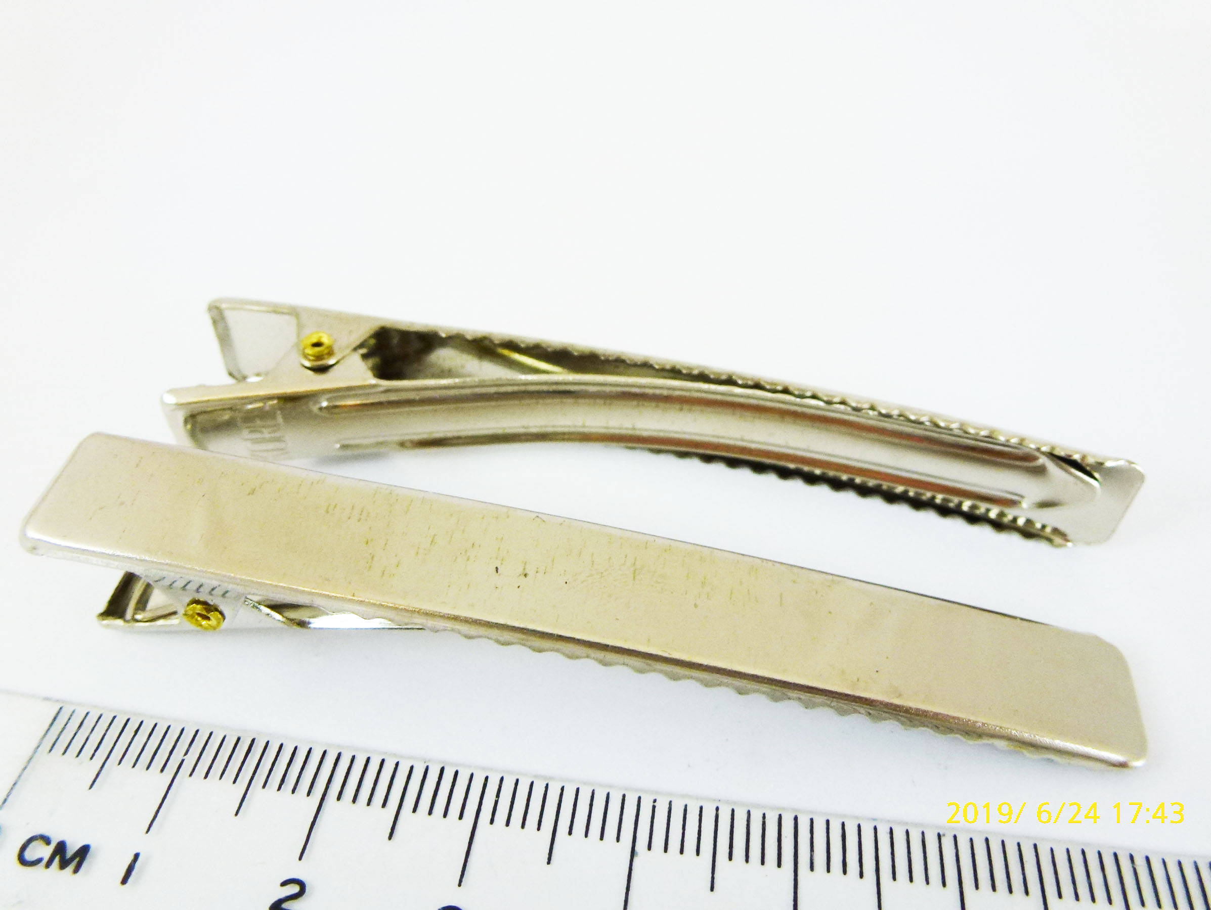 75MM銅鍍正白K鱷魚夾