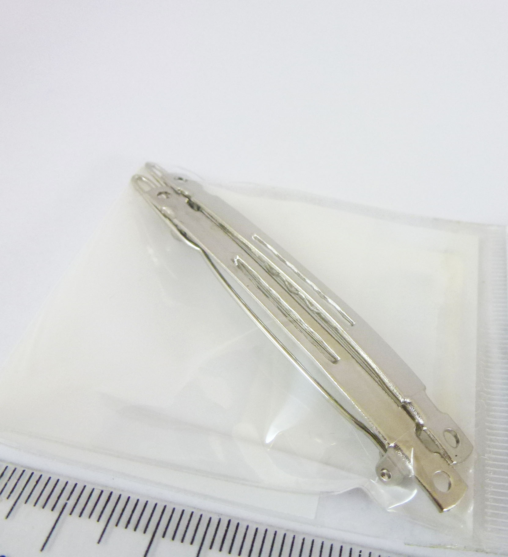 60MM銅鍍正白K法製壓入式髮夾