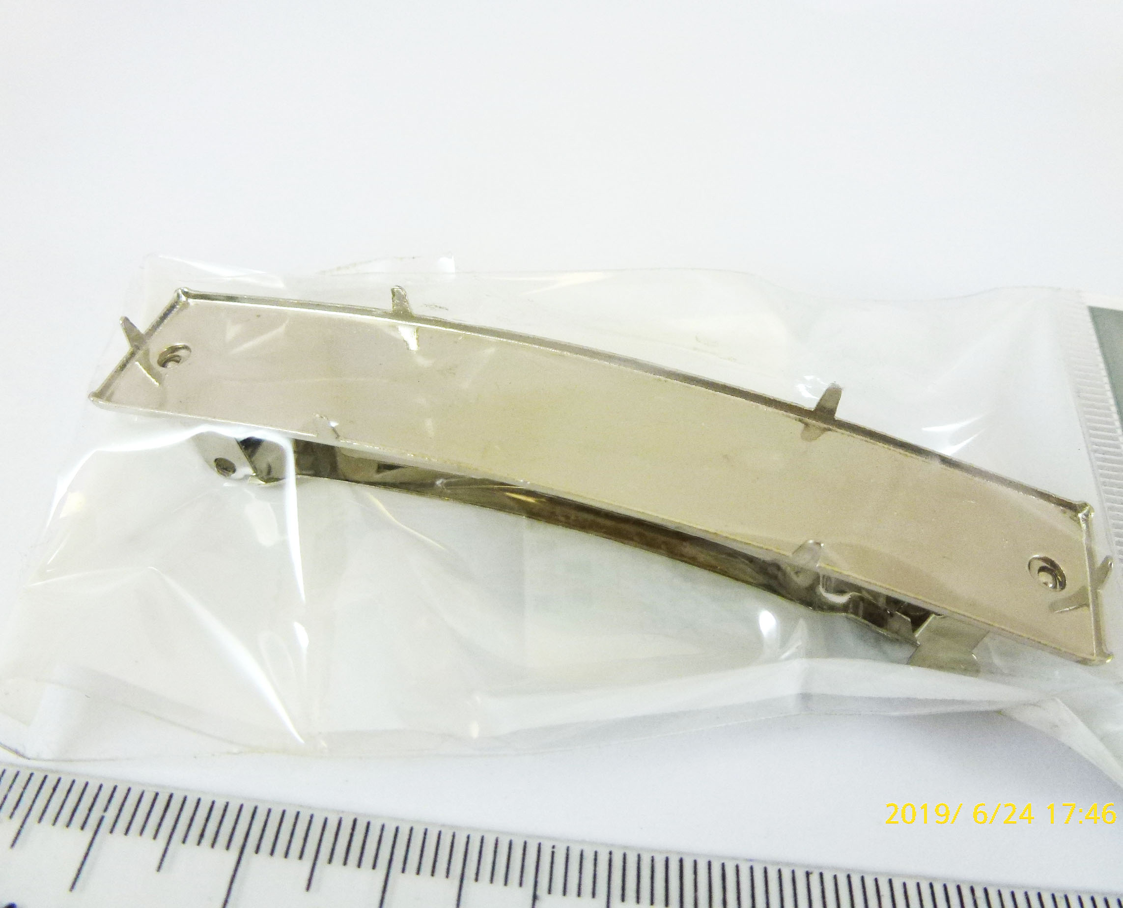 83X15MM銅鍍正白K色六爪凹面髮夾