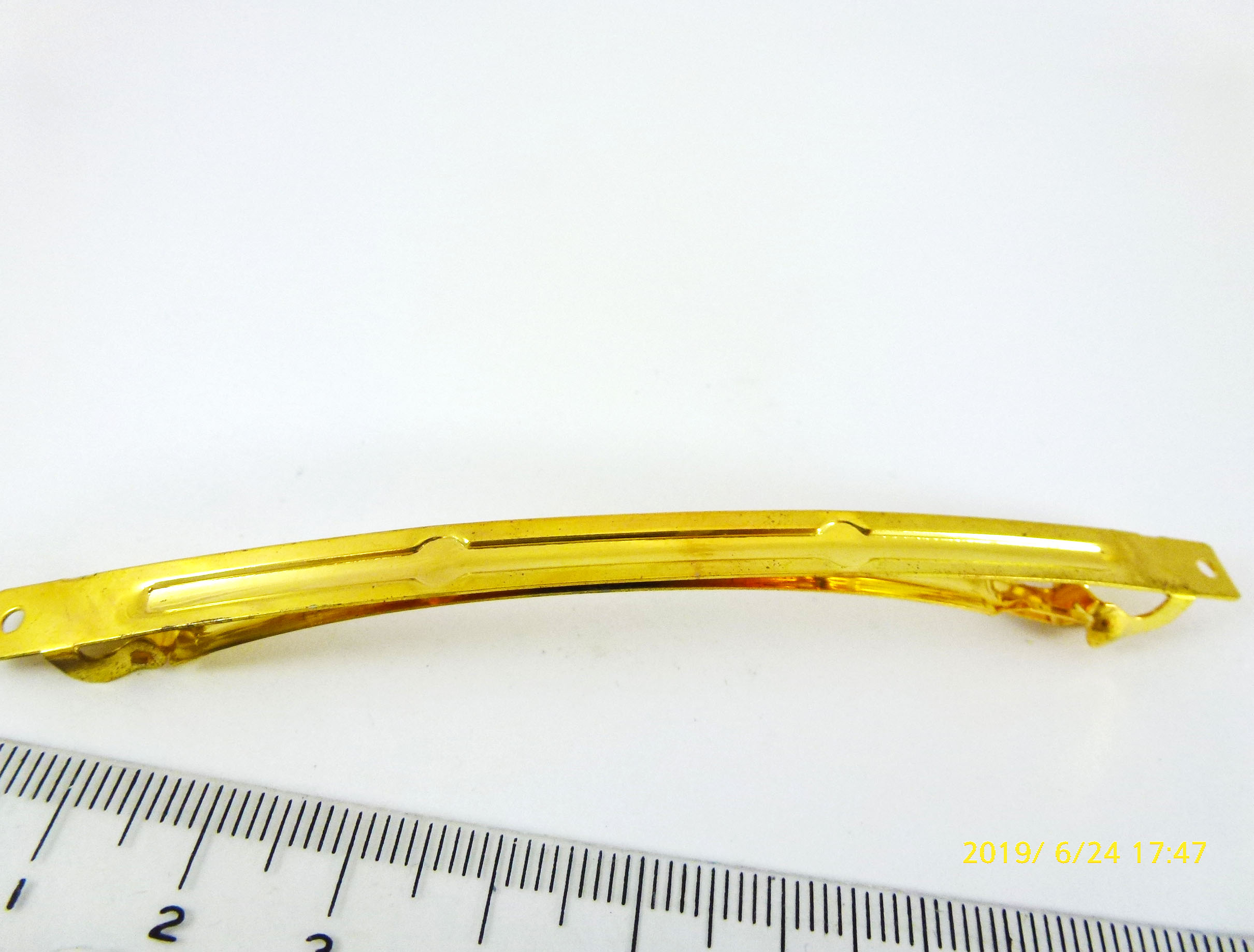 100MM銅鍍金色法製夾式髮夾