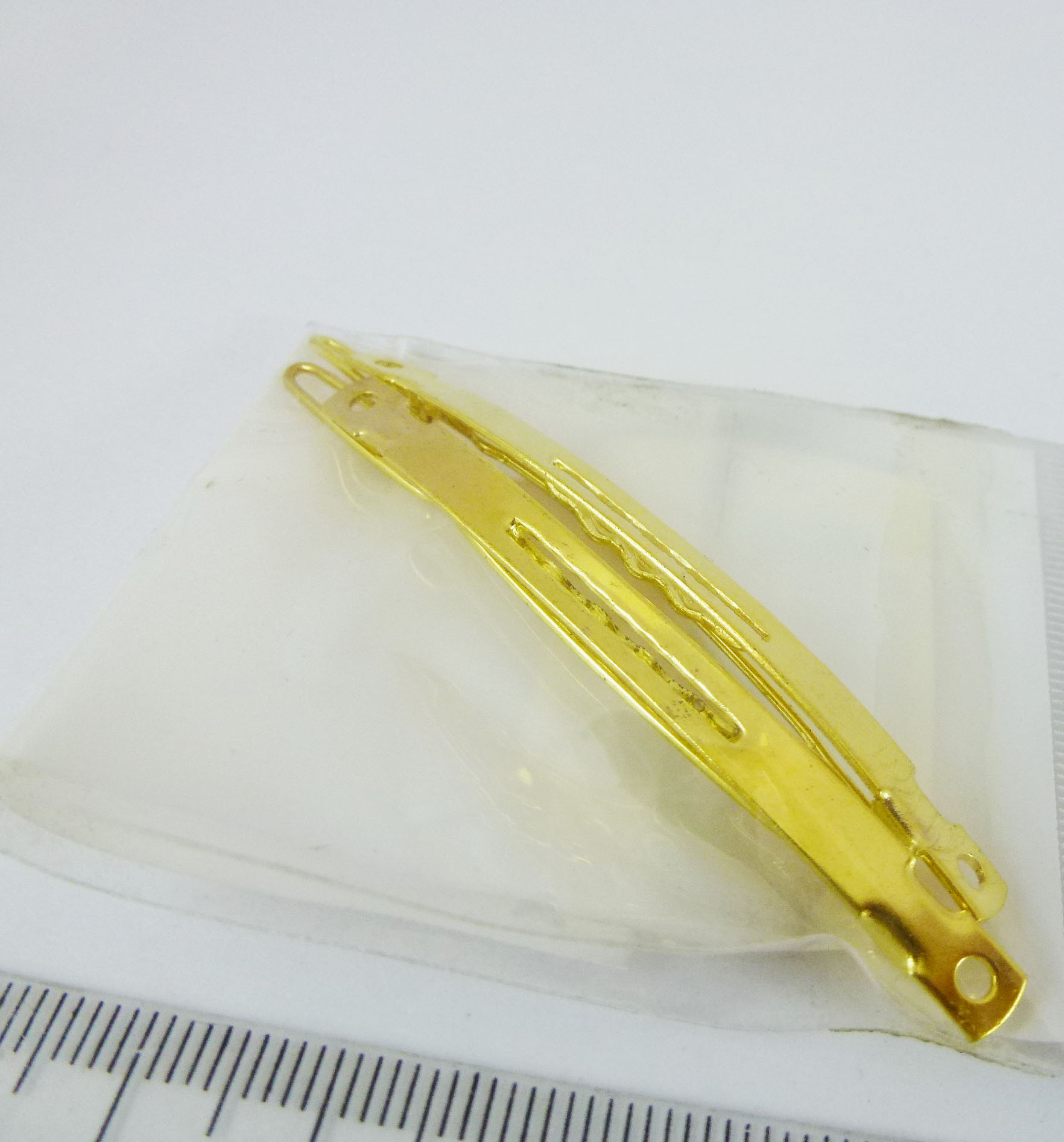 60MM銅鍍金色法製壓入式髮夾