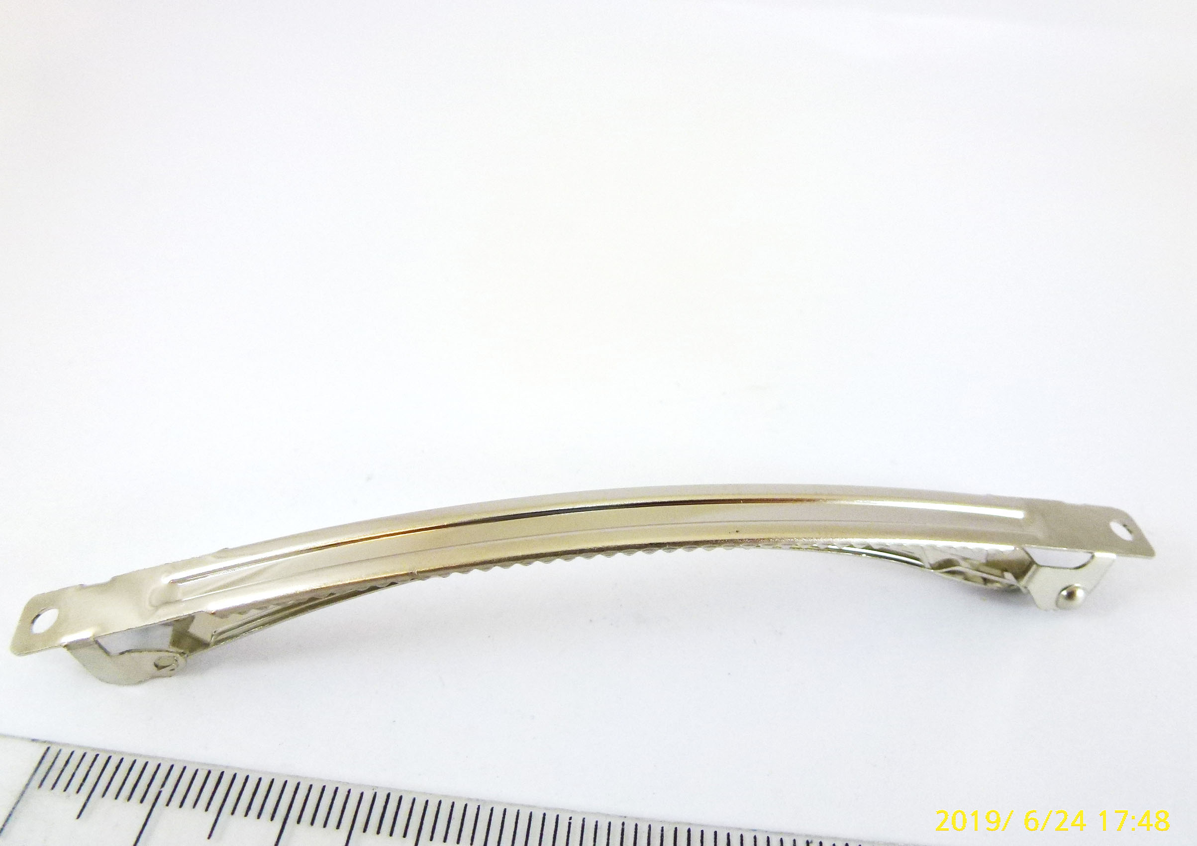 100MM銅鍍正白K色法製夾式髮夾