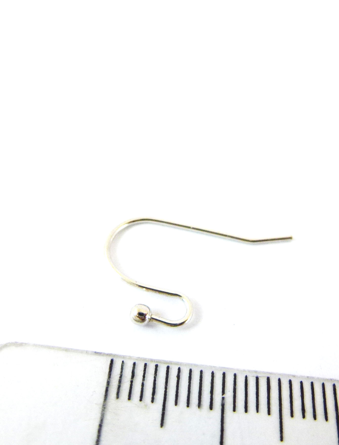 純銀鍍正白K色圓頭耳鉤