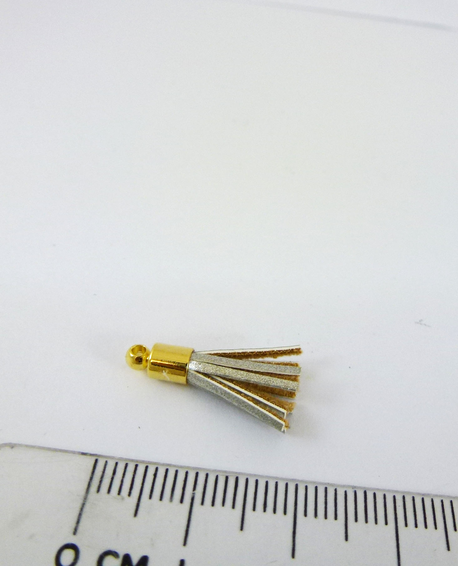 16MM銅鍍金色漆皮流蘇-銀色