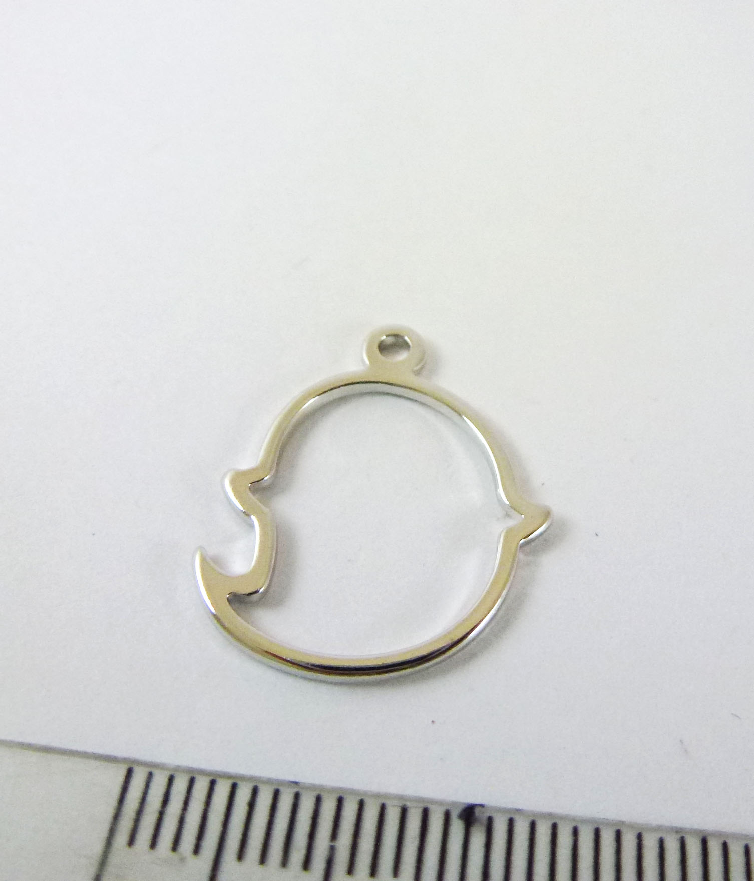 20mm合金鍍正白K單孔阿飄