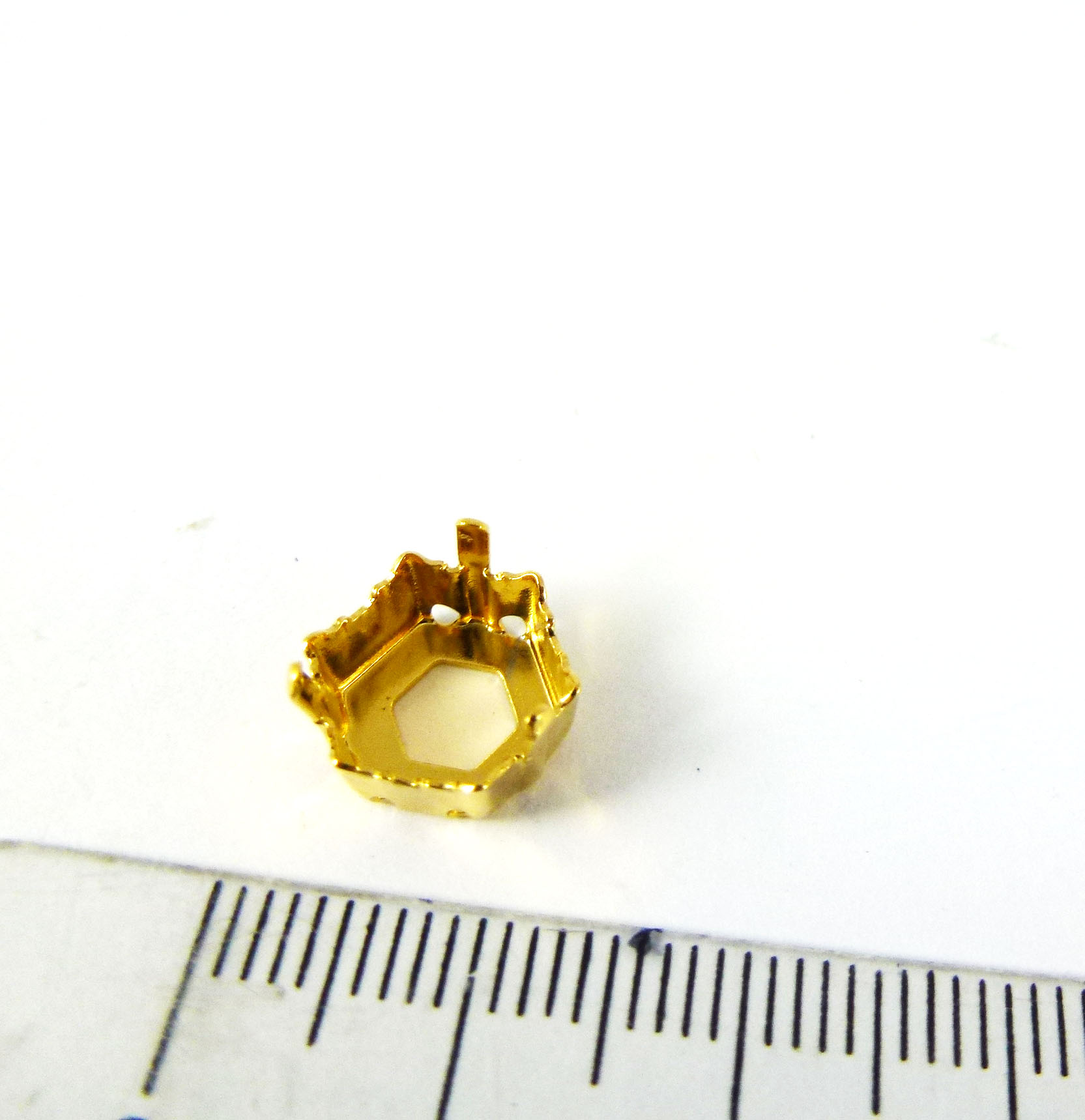 9.4X10.8mm銅鍍金色萬花筒六邊形座台