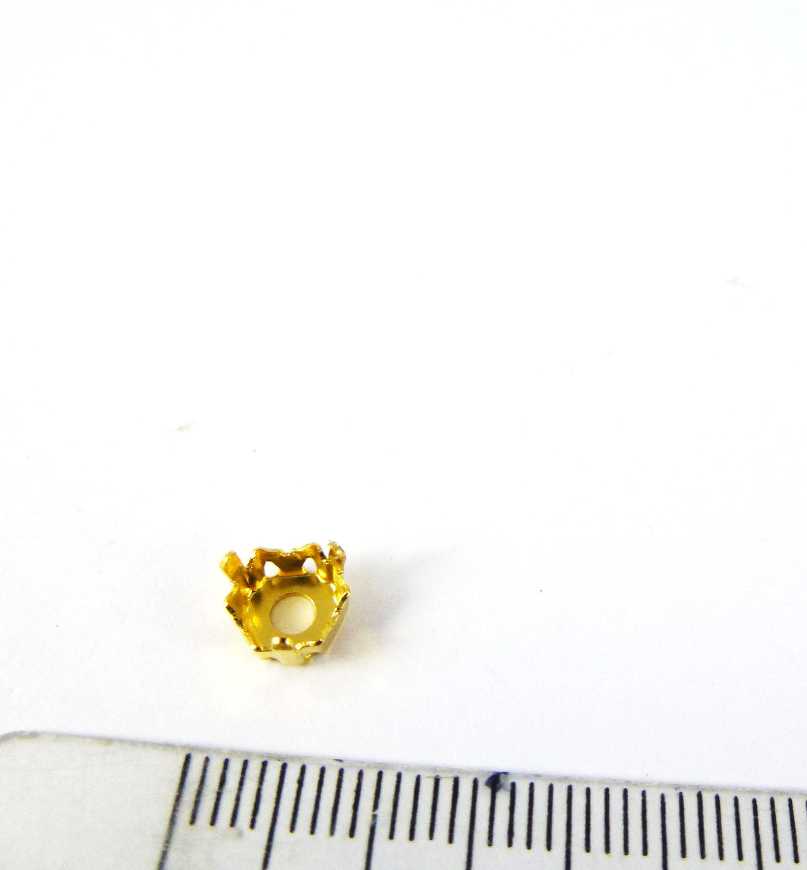 6X6.9mm銅鍍金色萬花筒六邊形座台
