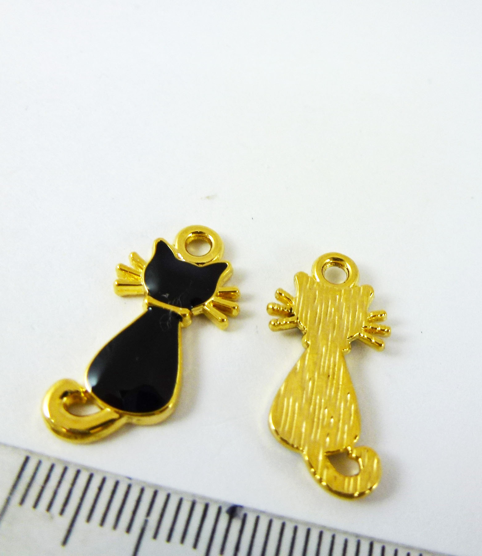 合金鍍金色單孔黑貓