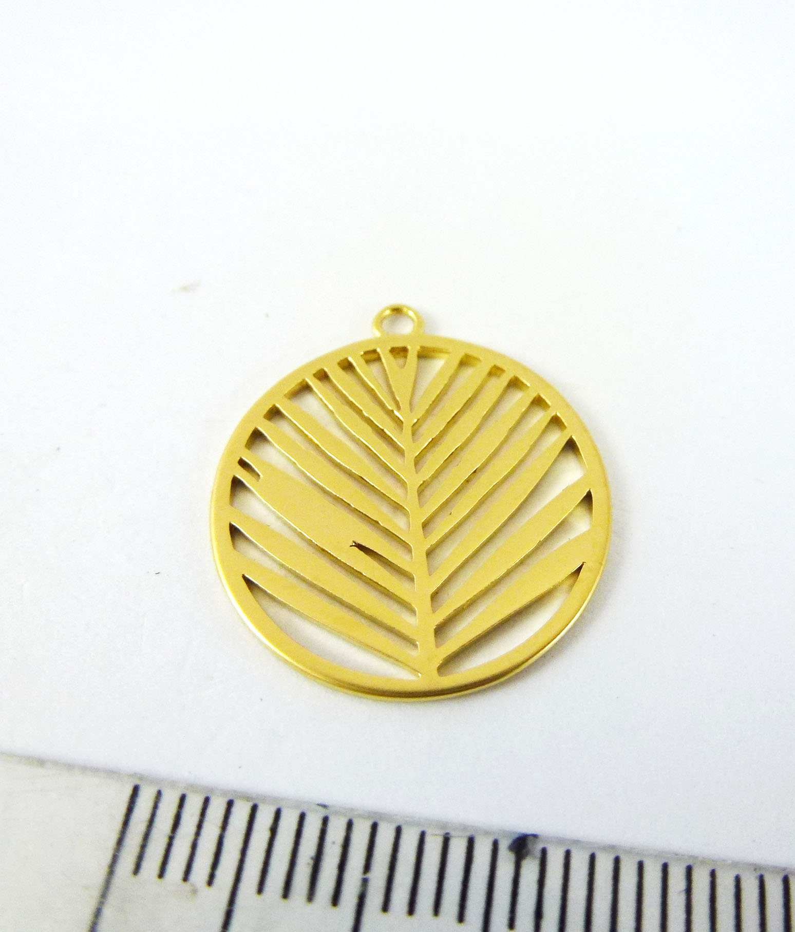 20mm銅鍍霧金單孔圓形葉