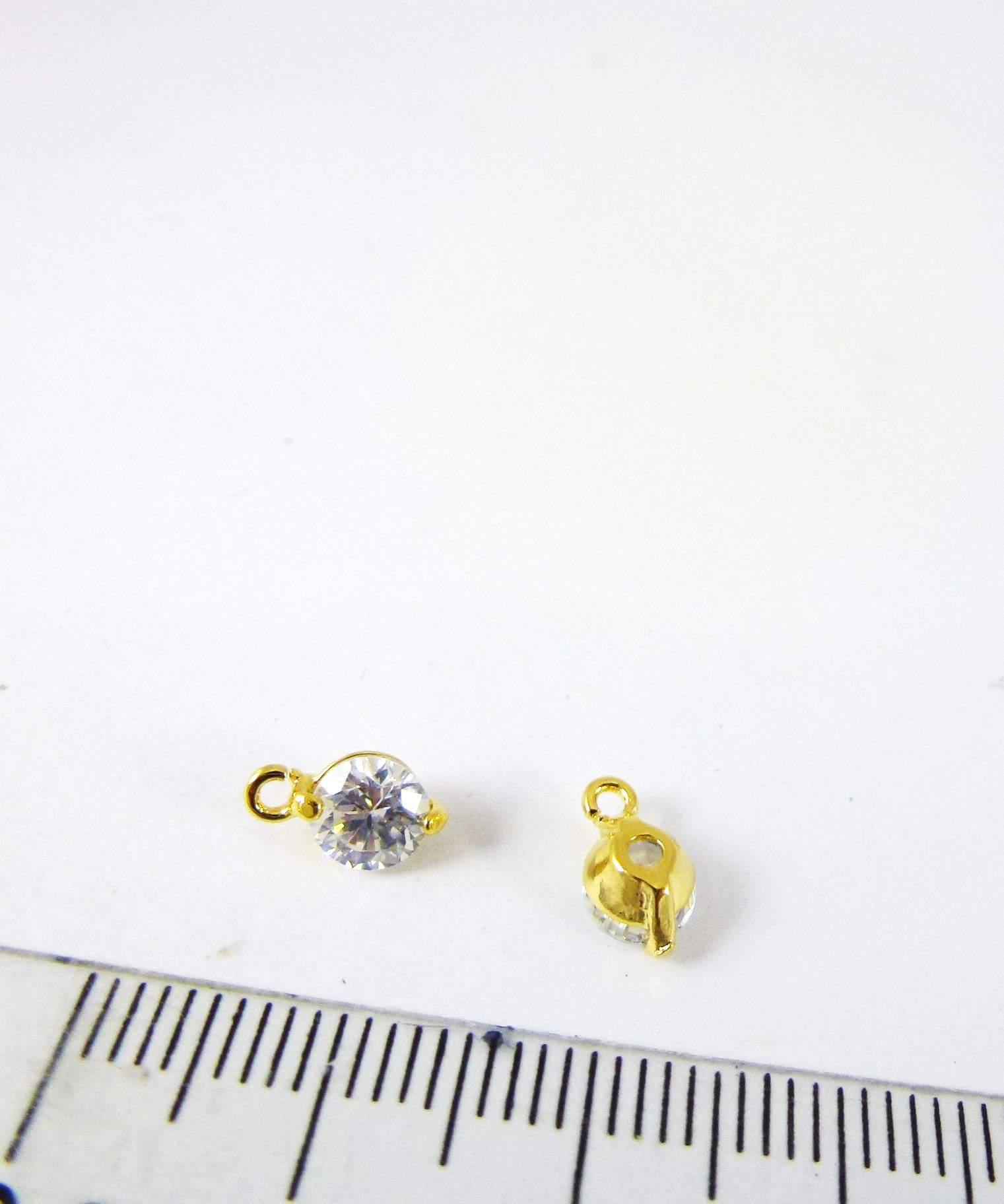 5mm銅鍍金單孔圓形鋯石