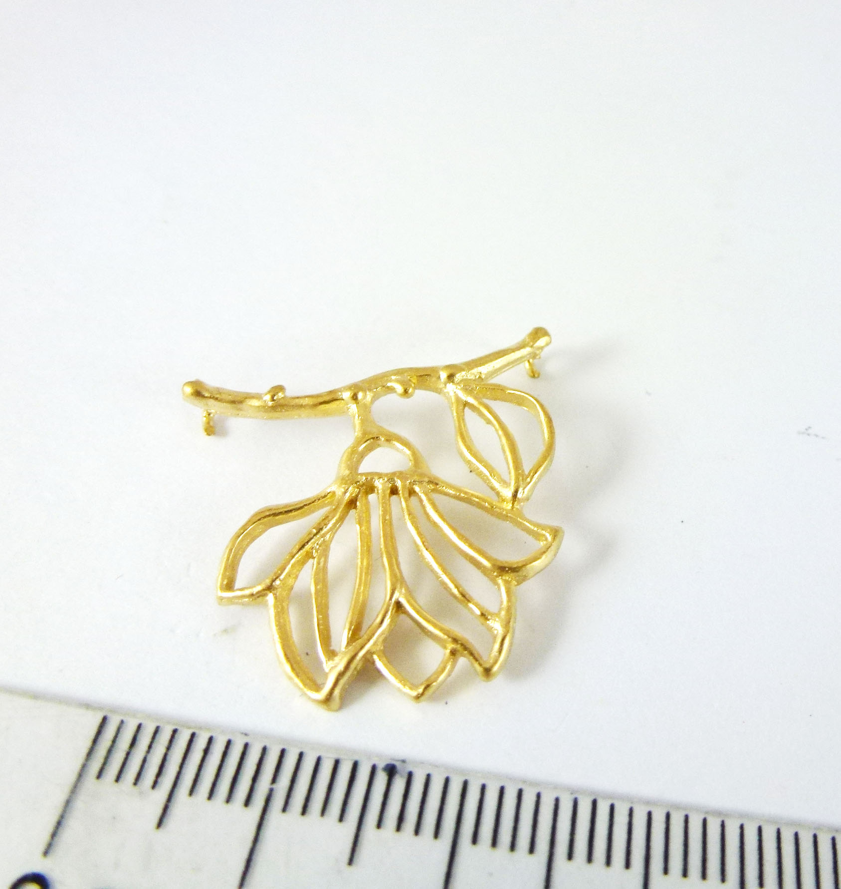 銅鍍霧金雙孔梔子花