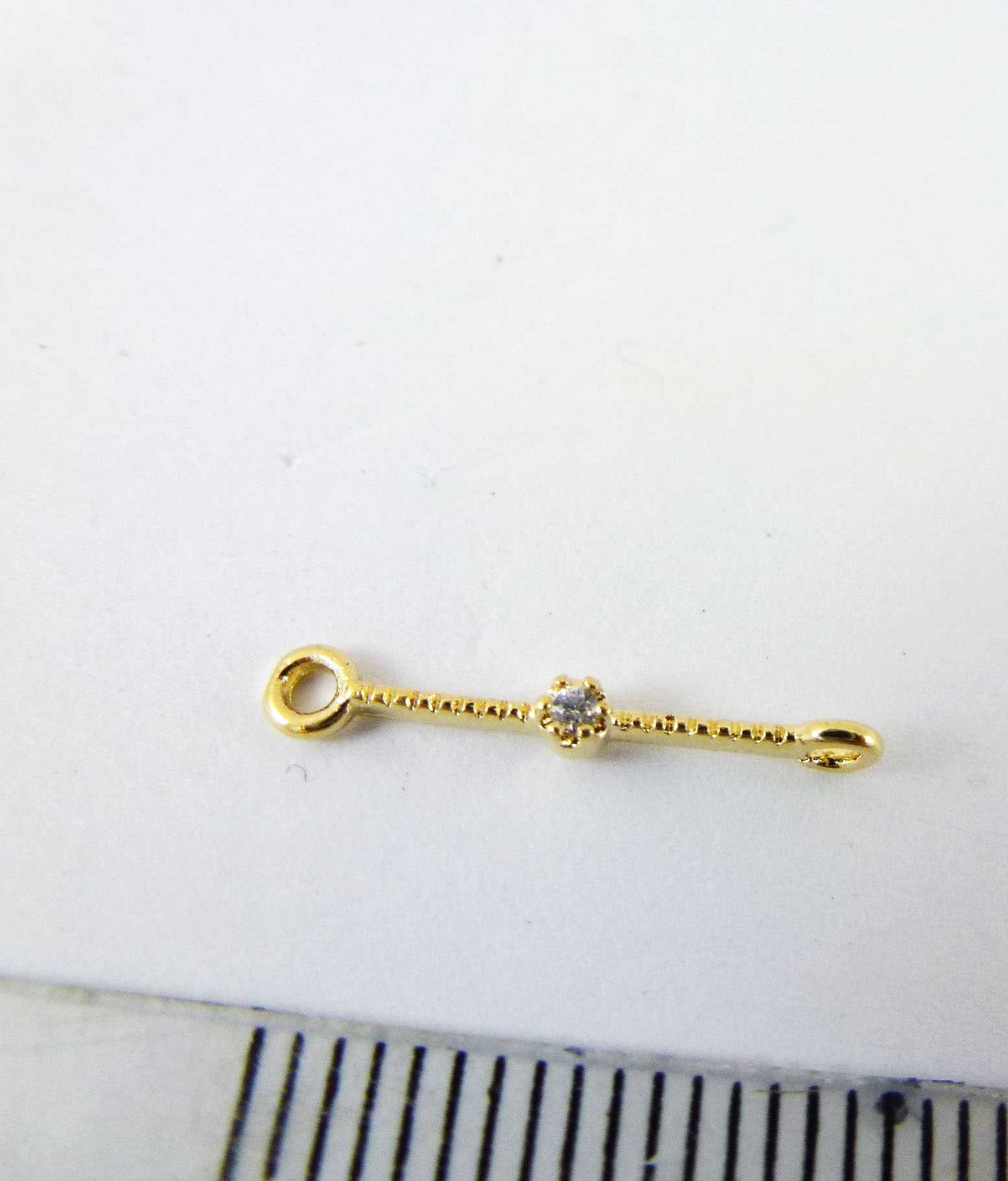 16MM銅鍍金雙孔點紋單鑽柱形