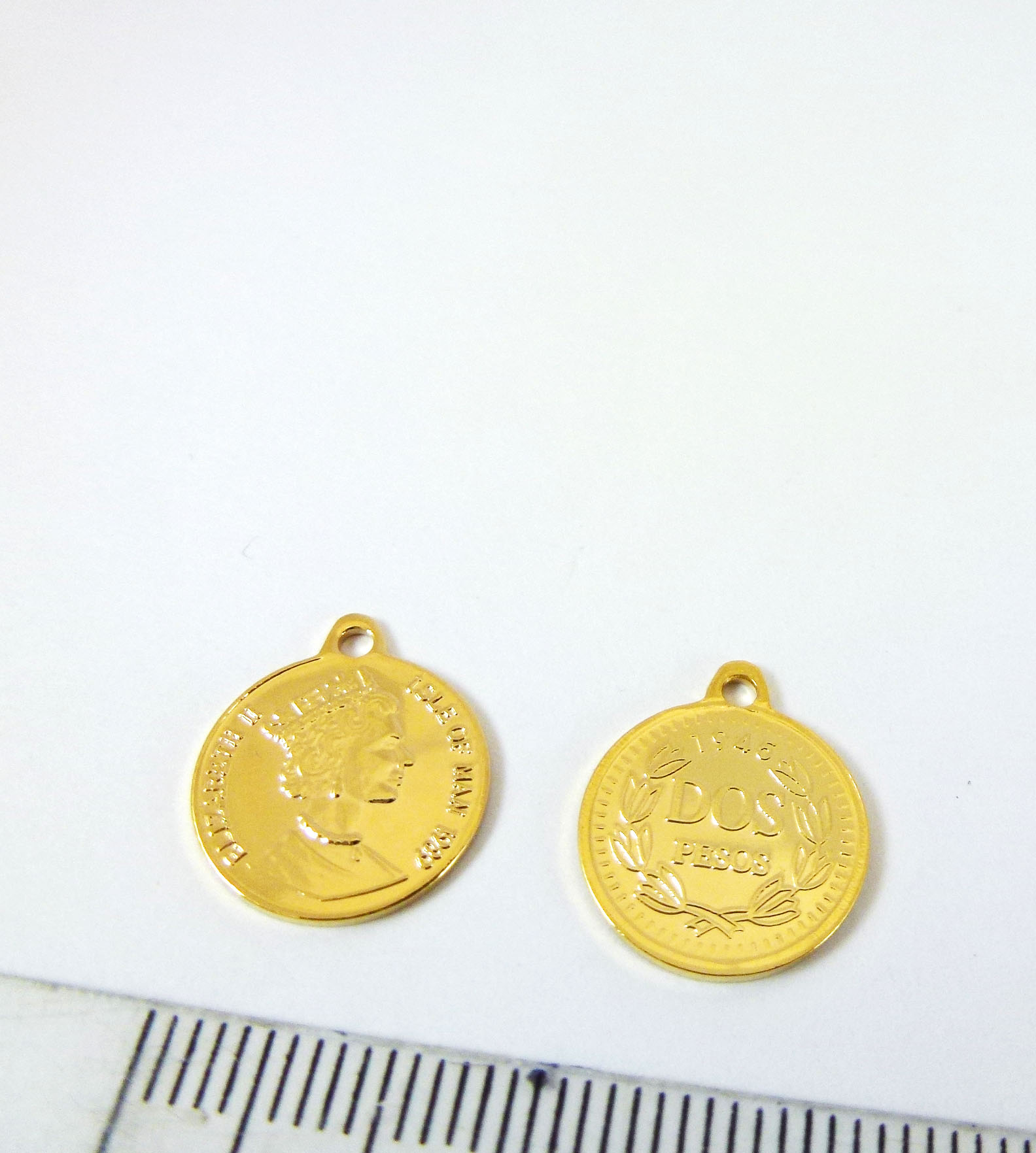 13mm銅鍍金色單孔美國錢幣