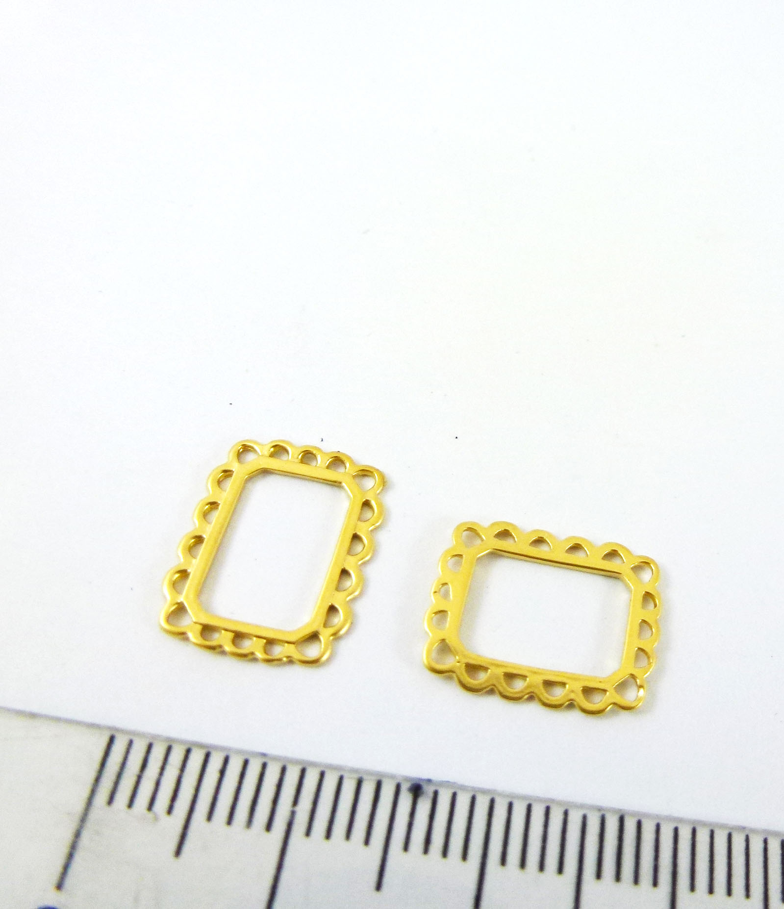 14X11mm銅鍍霧金空心方形蕾絲
