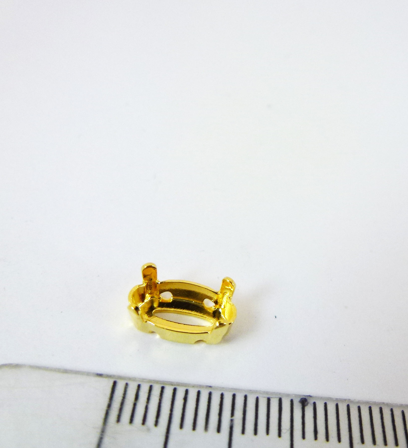 10X5.5mm銅鍍金色細長橢圓座台