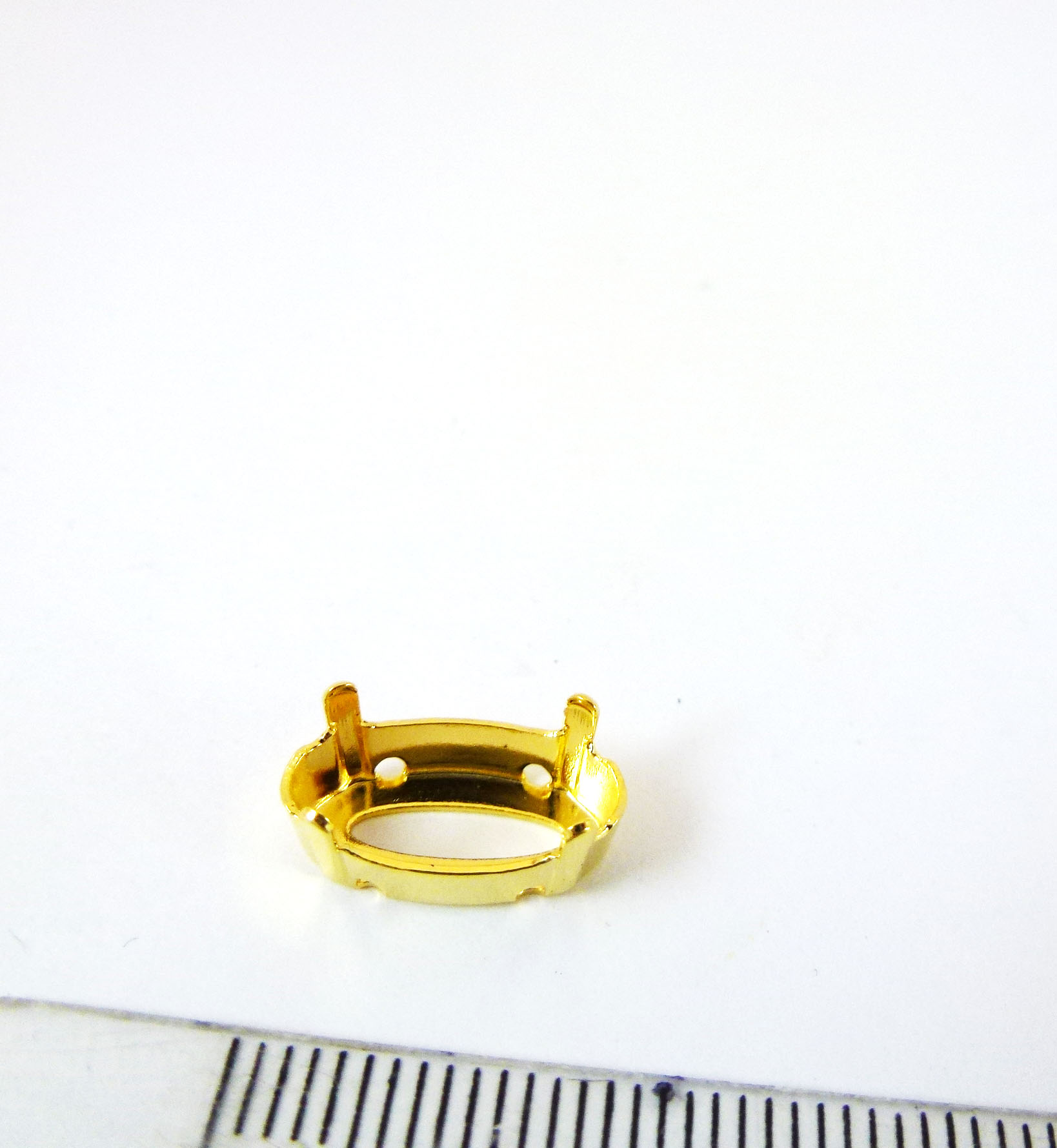 14X7.5mm銅鍍金色細長橢圓座台