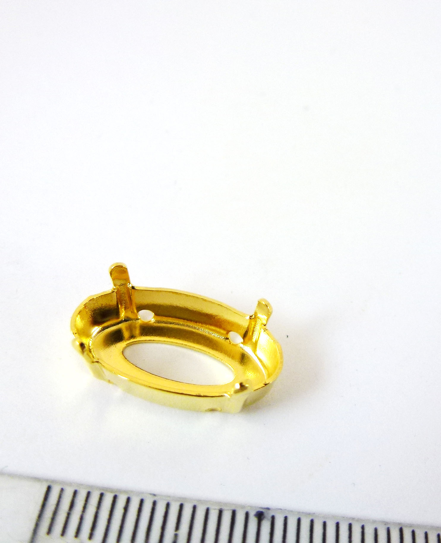 18X9.5mm銅鍍金色細長橢圓座台