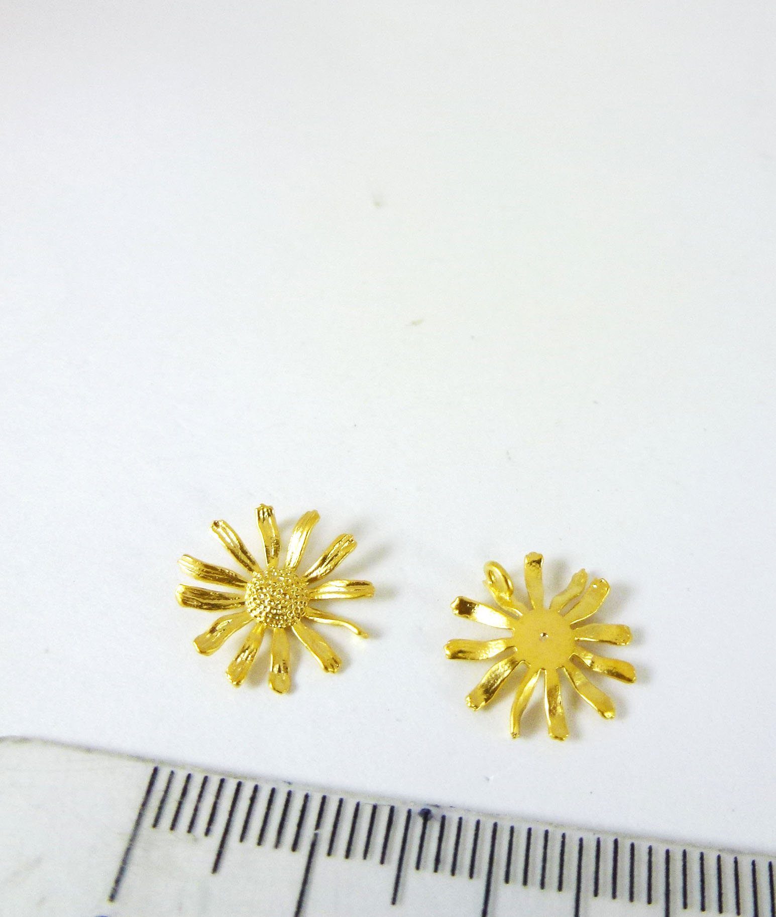 銅鍍霧金單孔野菊花