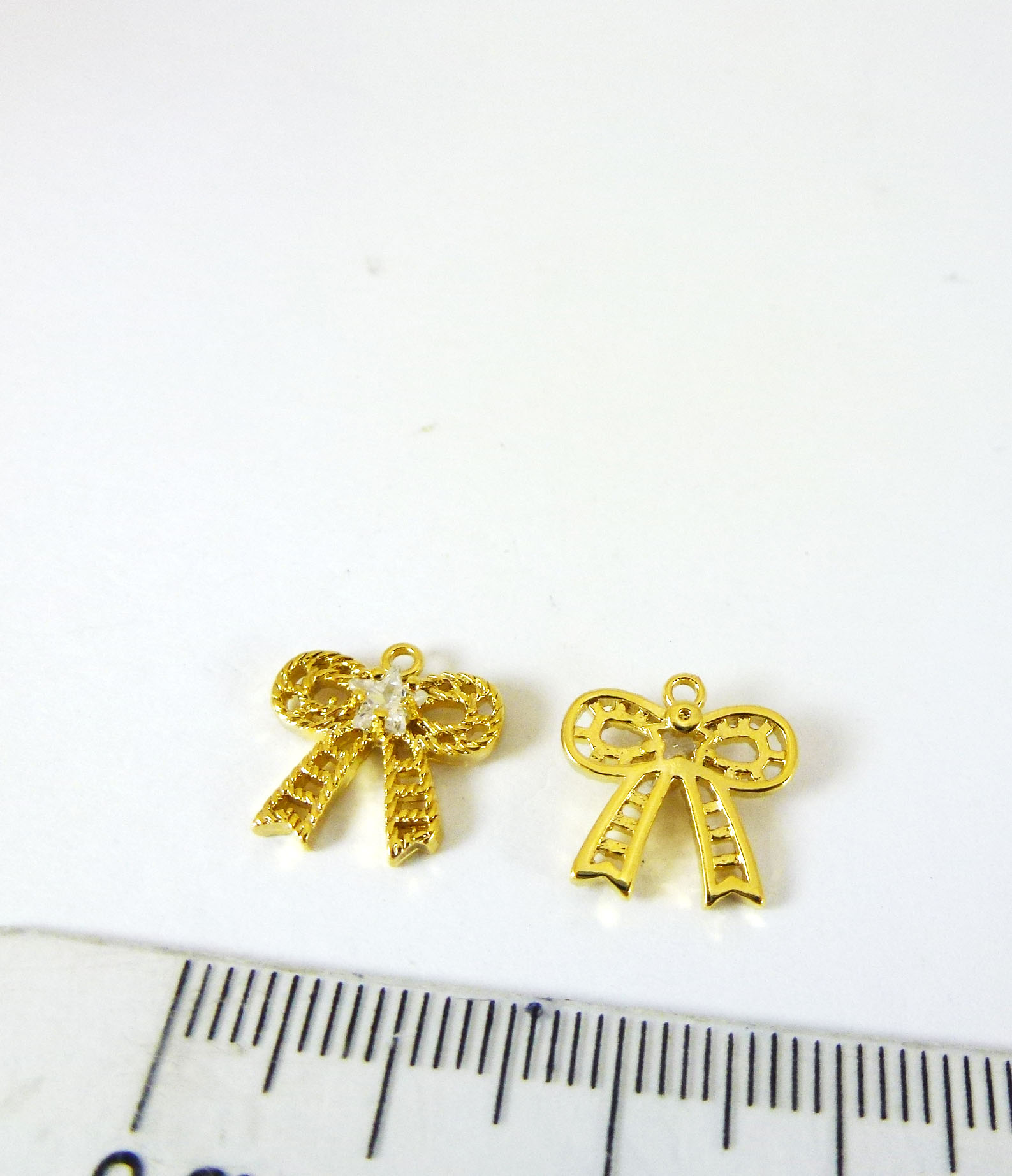 銅鍍金單孔單鑽蝴蝶結