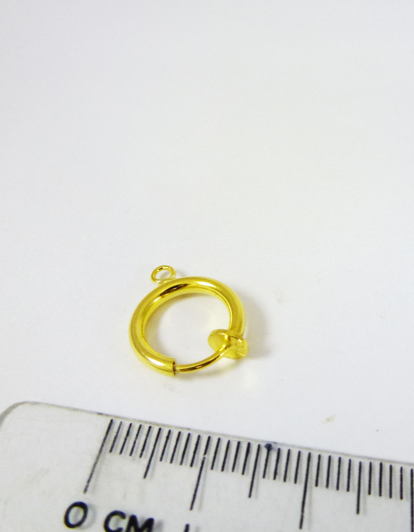 12MM純銀鍍金色圓形耳夾