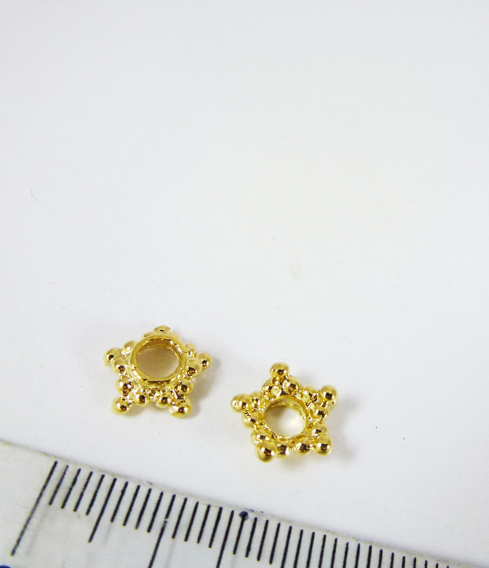 10mm銅鍍金色點狀星星花帽