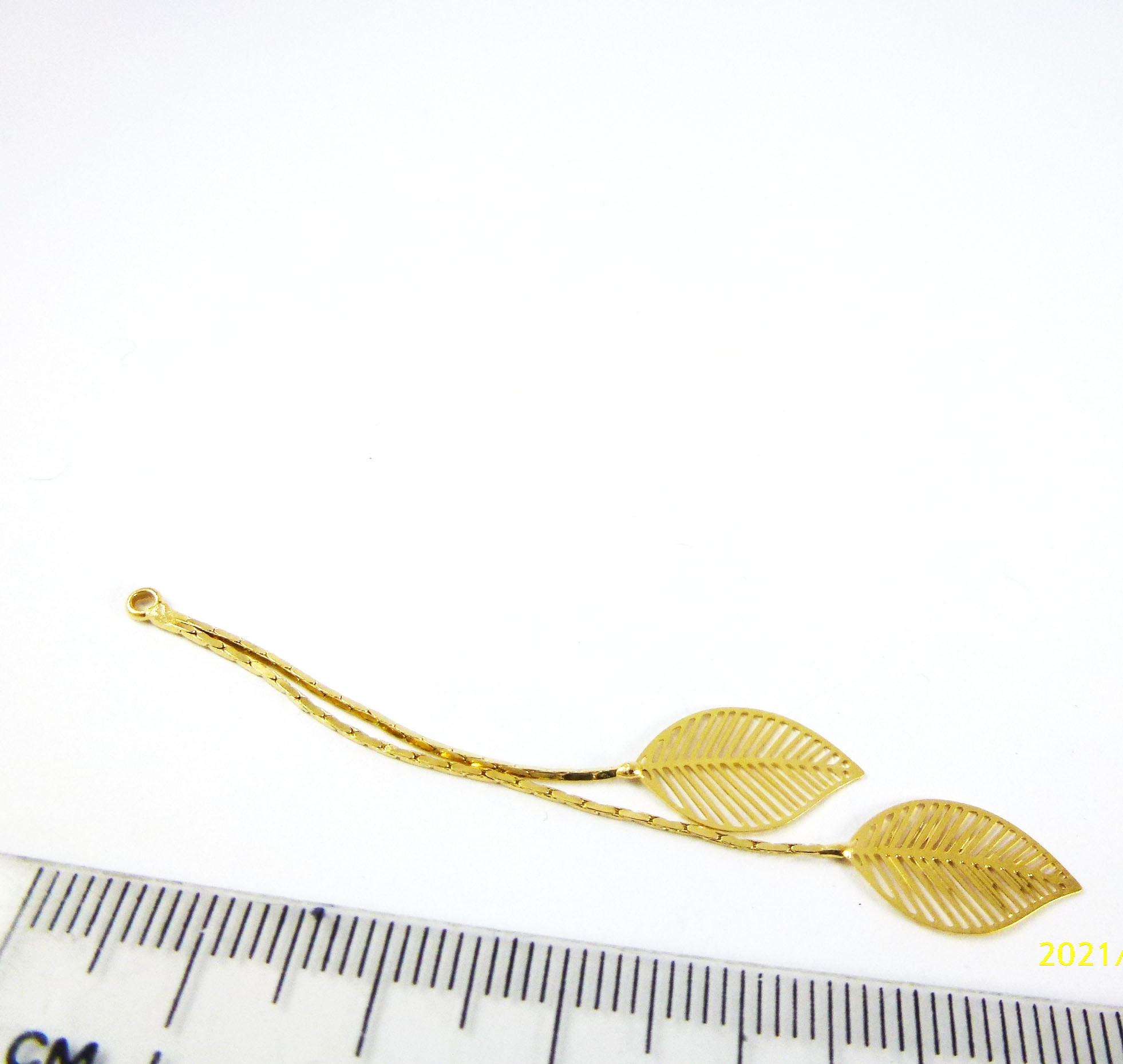 銅鍍金色單孔流蘇葉