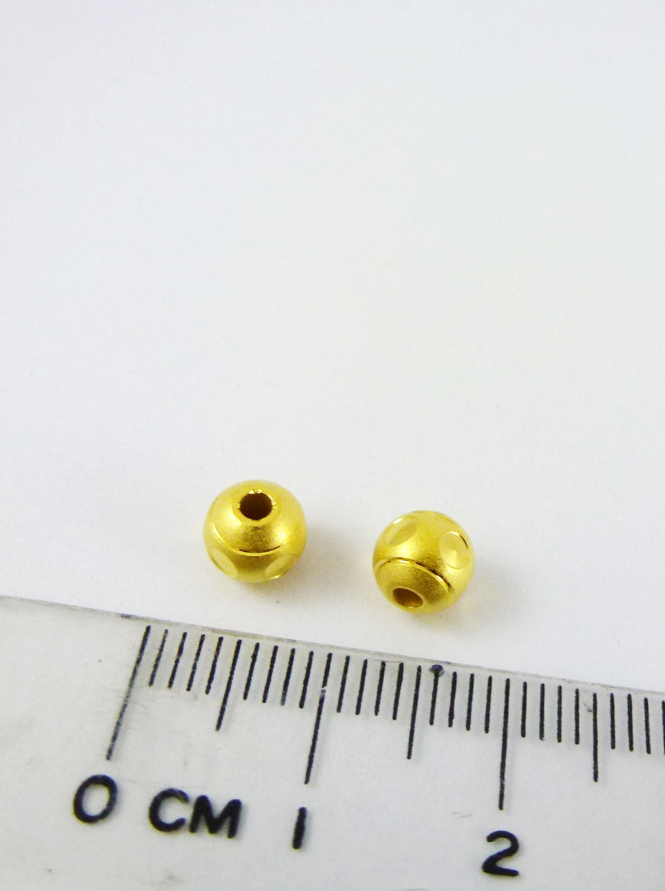 6MM銅鍍霧金雙環圓點雕刻圓球